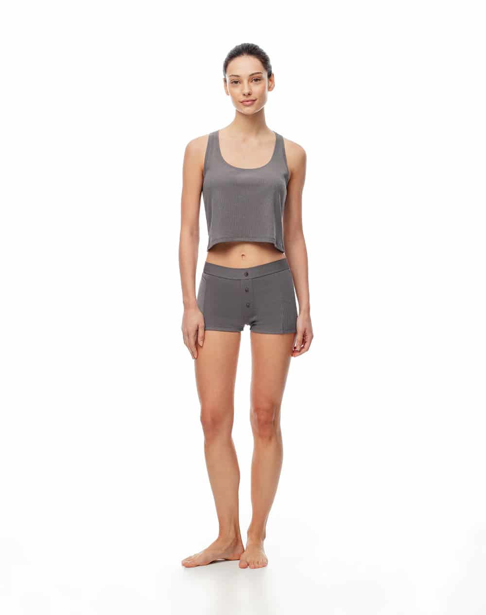 short + blusa de pijana mujer gris - miniatura 5