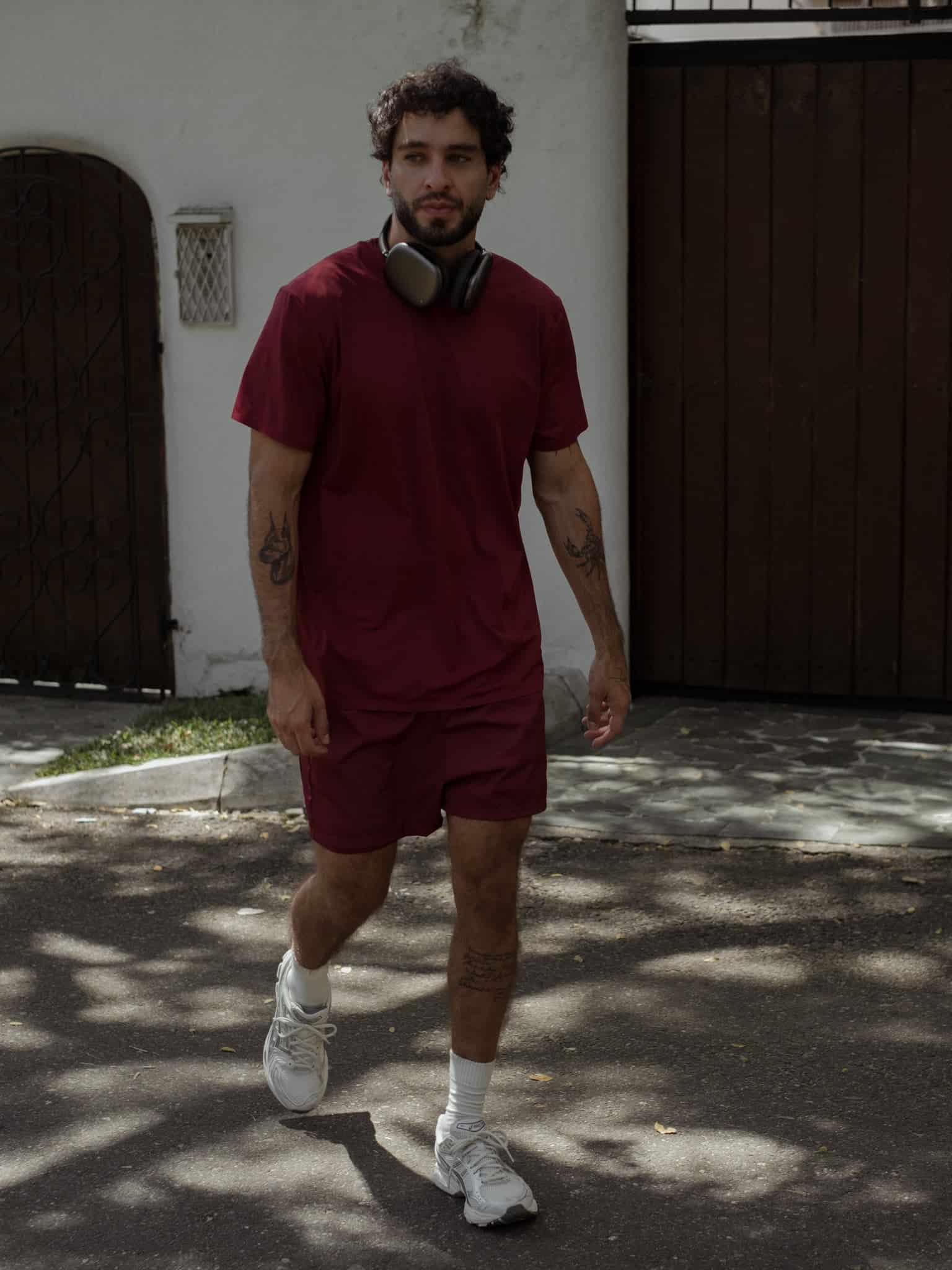 MEN STRUCTURED WORKOUT T-SHIRT - BERRY - miniatura 14