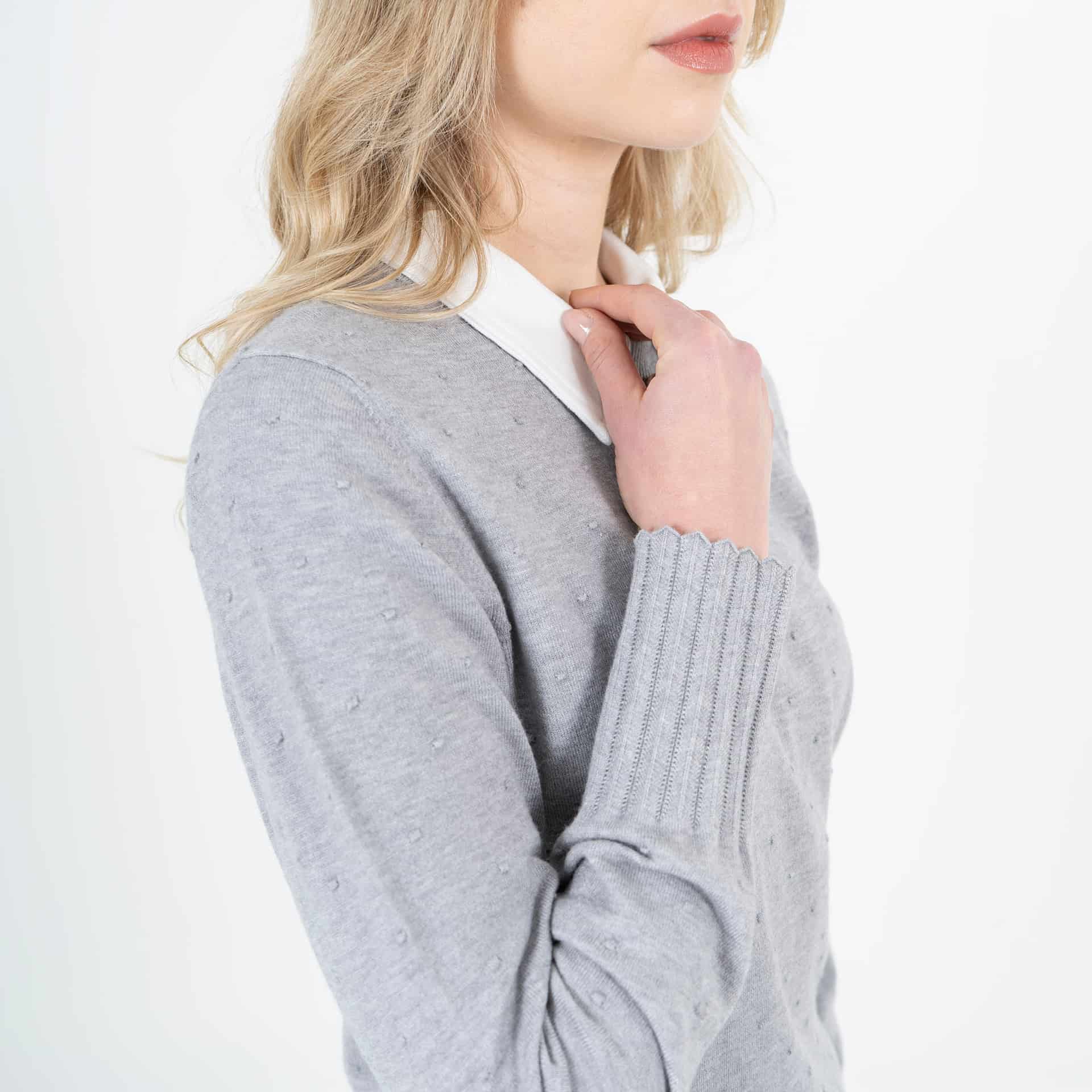 Sweater textura pepas cuello redondo manga larga - miniatura 4