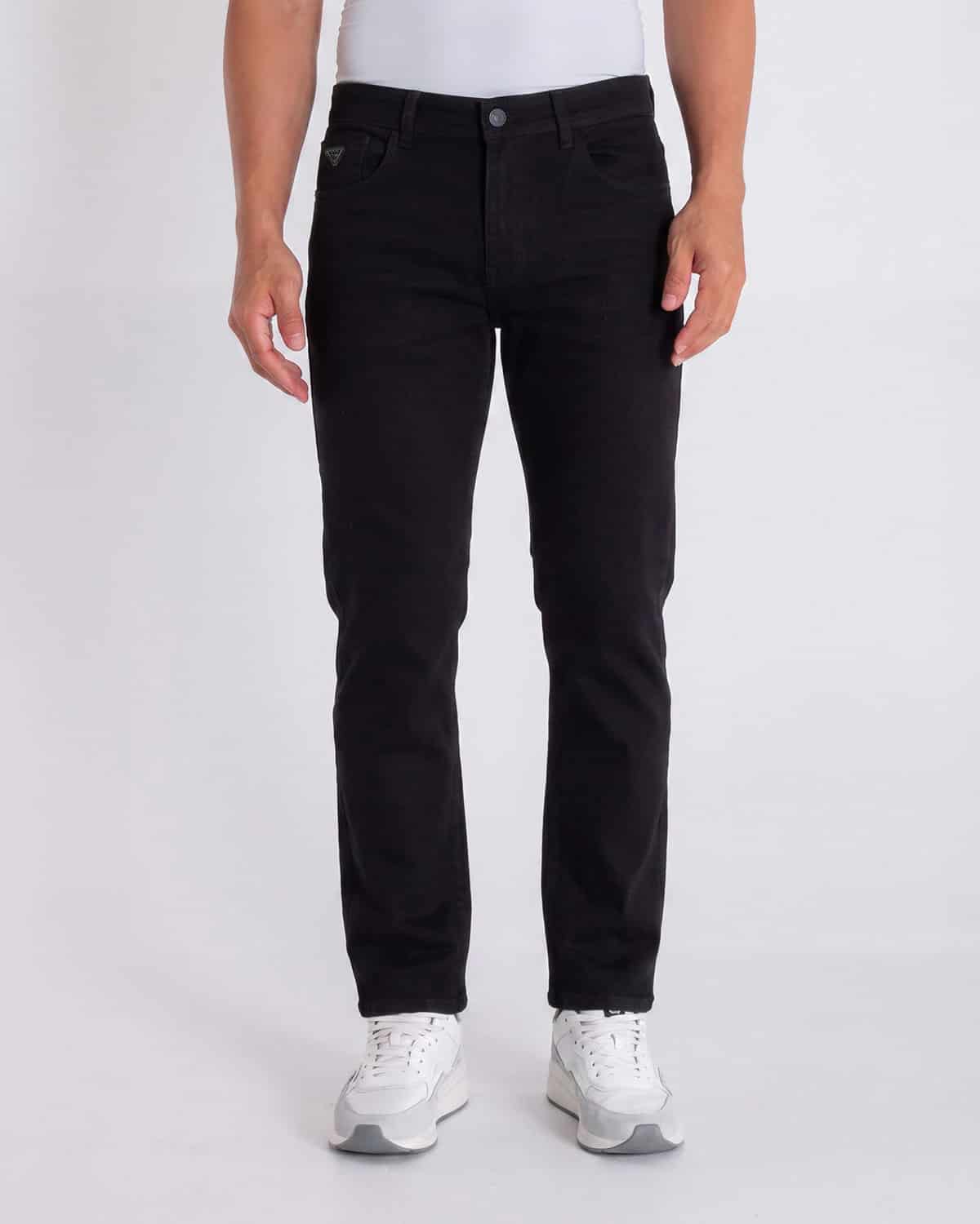 Jean regular negro para hombre - miniatura 1