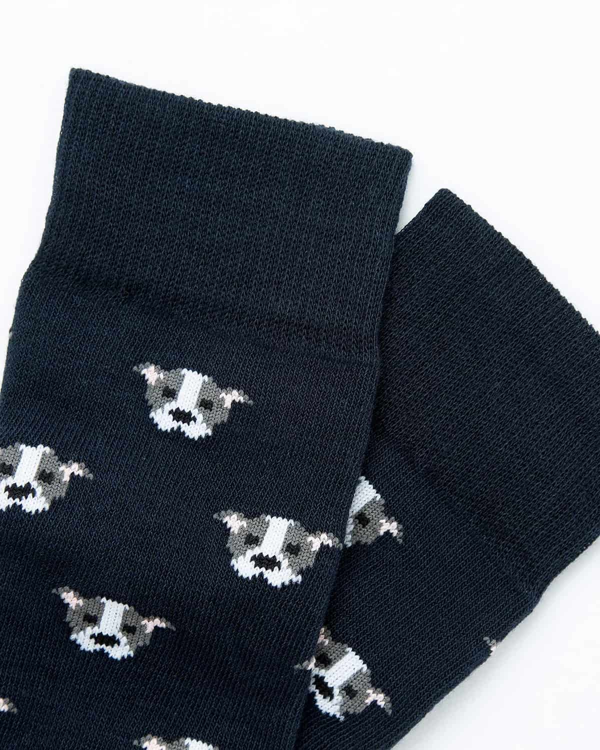 Medias Algodón Estampado Perros - Fondo Azul - miniatura 3