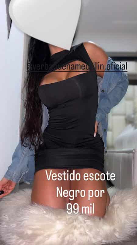 VESTIDO ESCOTE NEGRO - miniatura 1