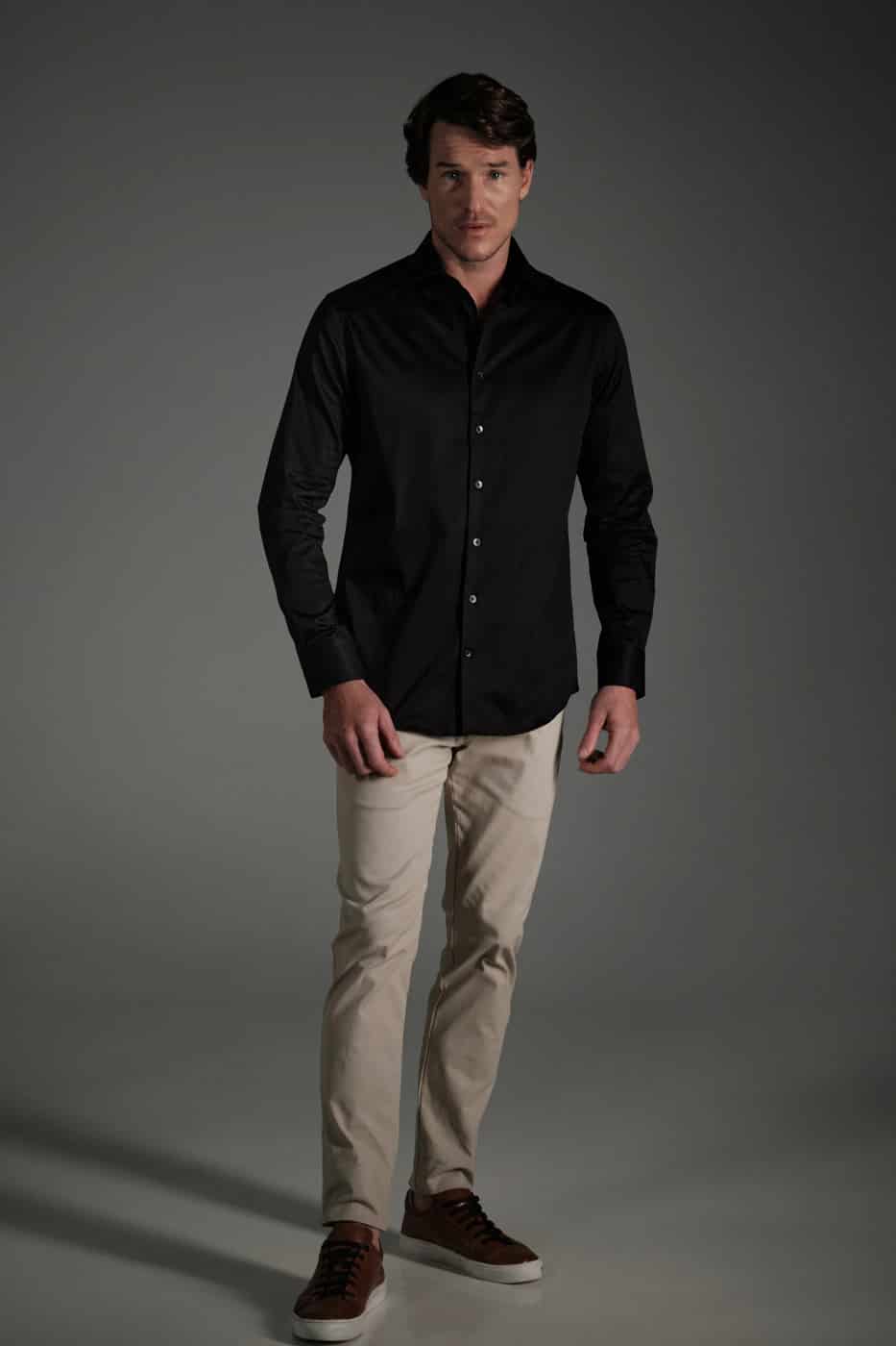 Camisa Slim Algodón Pima Negro - miniatura 4