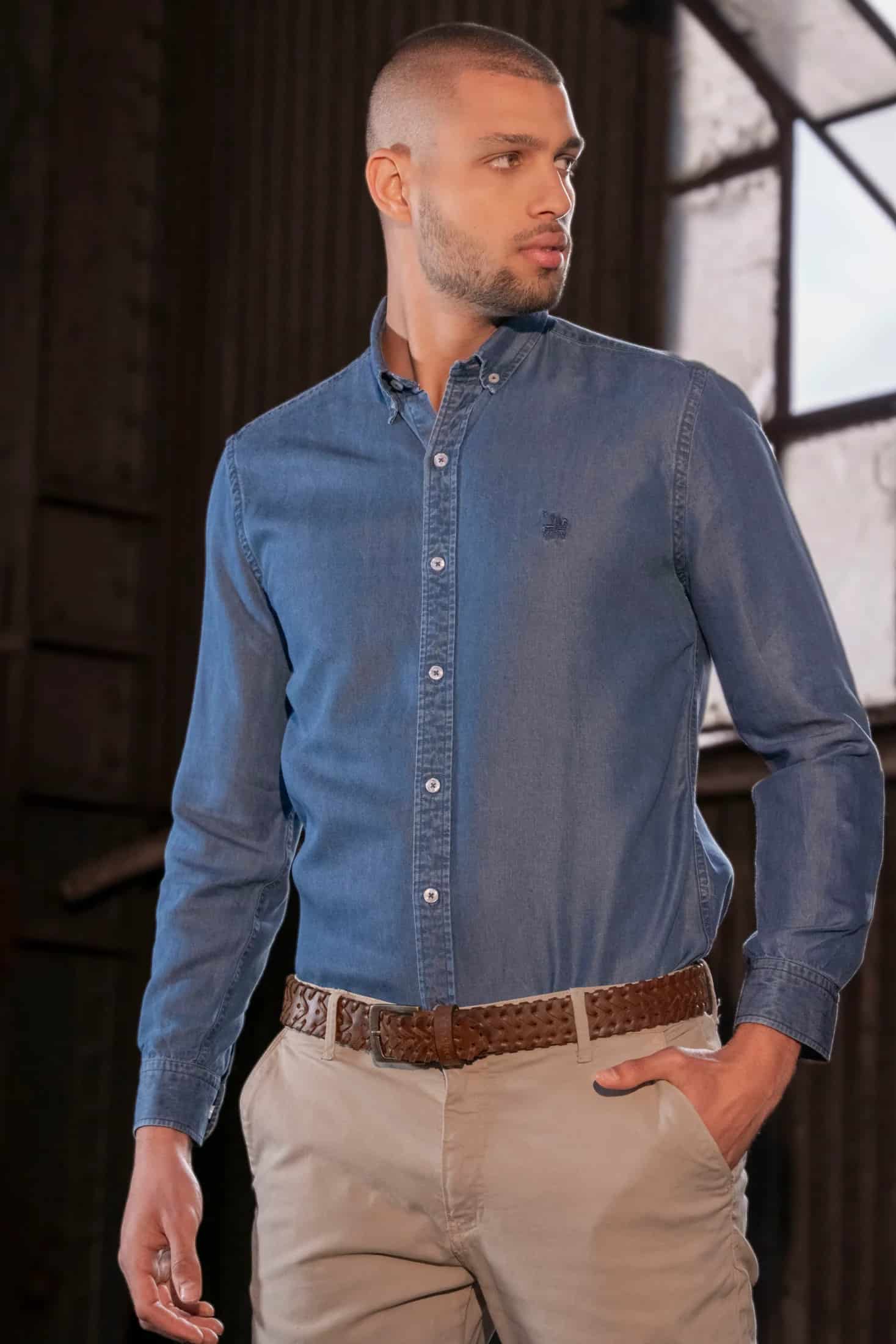 Camisa First-Class Denim Hombre Azul medio - miniatura 5