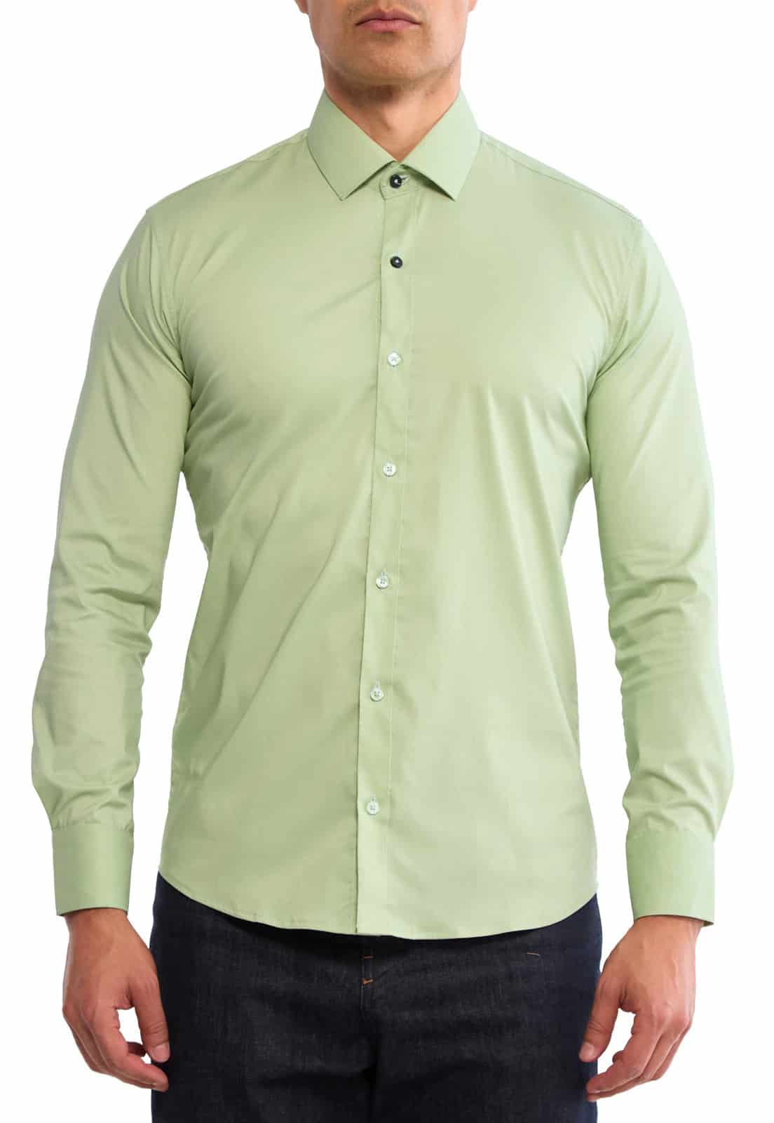 Camisa verde manzana con botones en contraste - miniatura 3