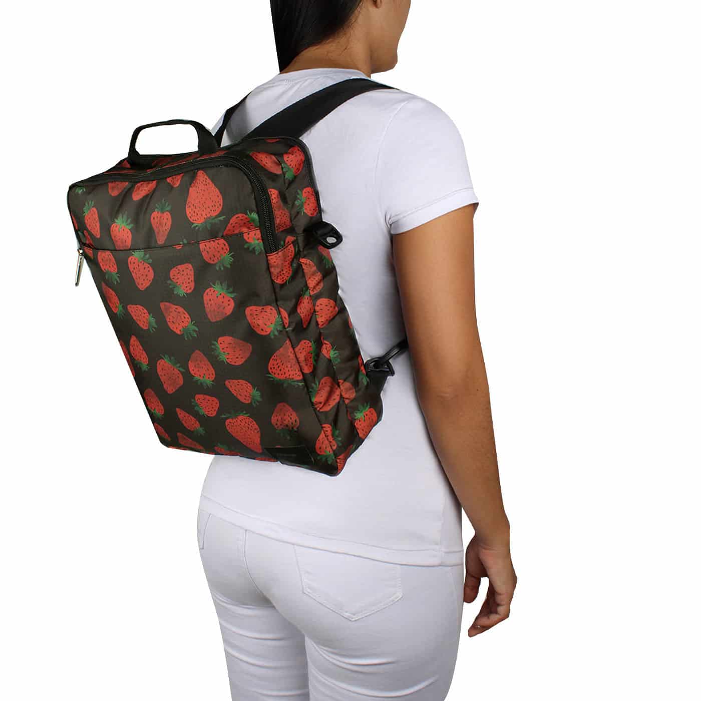 Bolso Manos Libres Convertible a Morral Citybags ULTRA Fresas - miniatura 4
