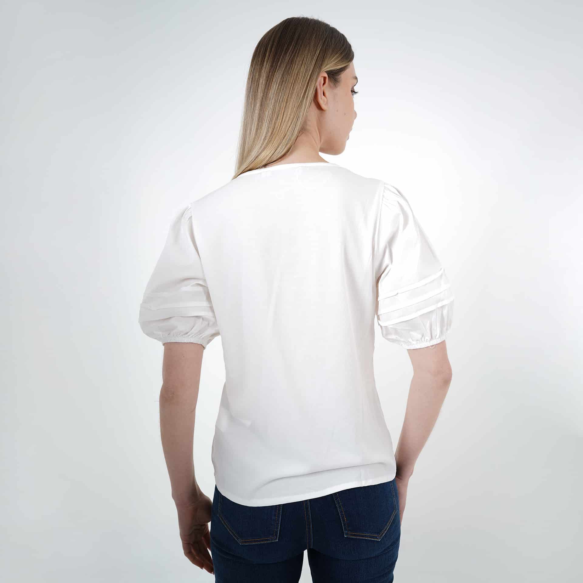 Blusa Cuello V Manga Corta Globo - miniatura 8