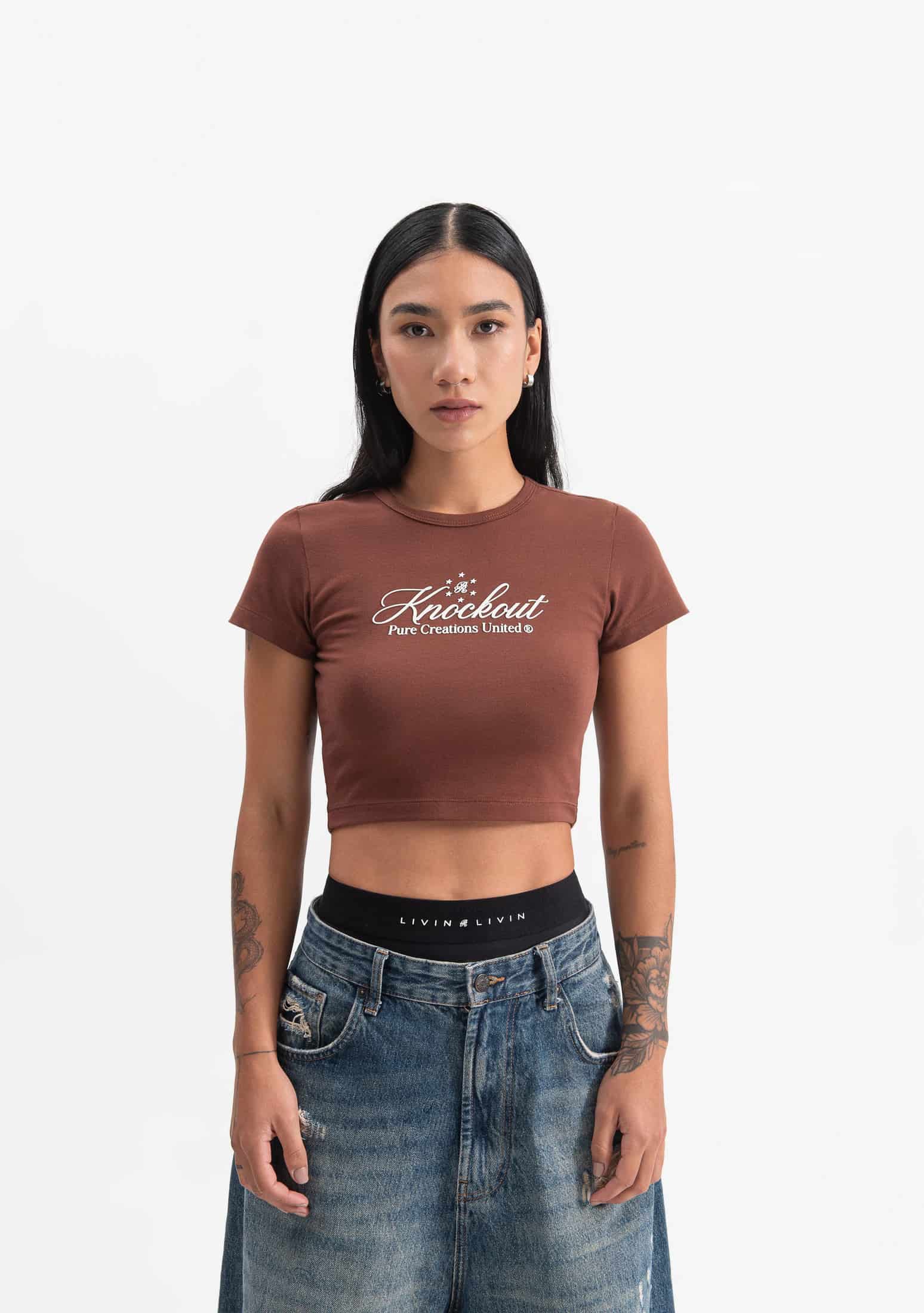 Knockout brown baby tee - miniatura 2
