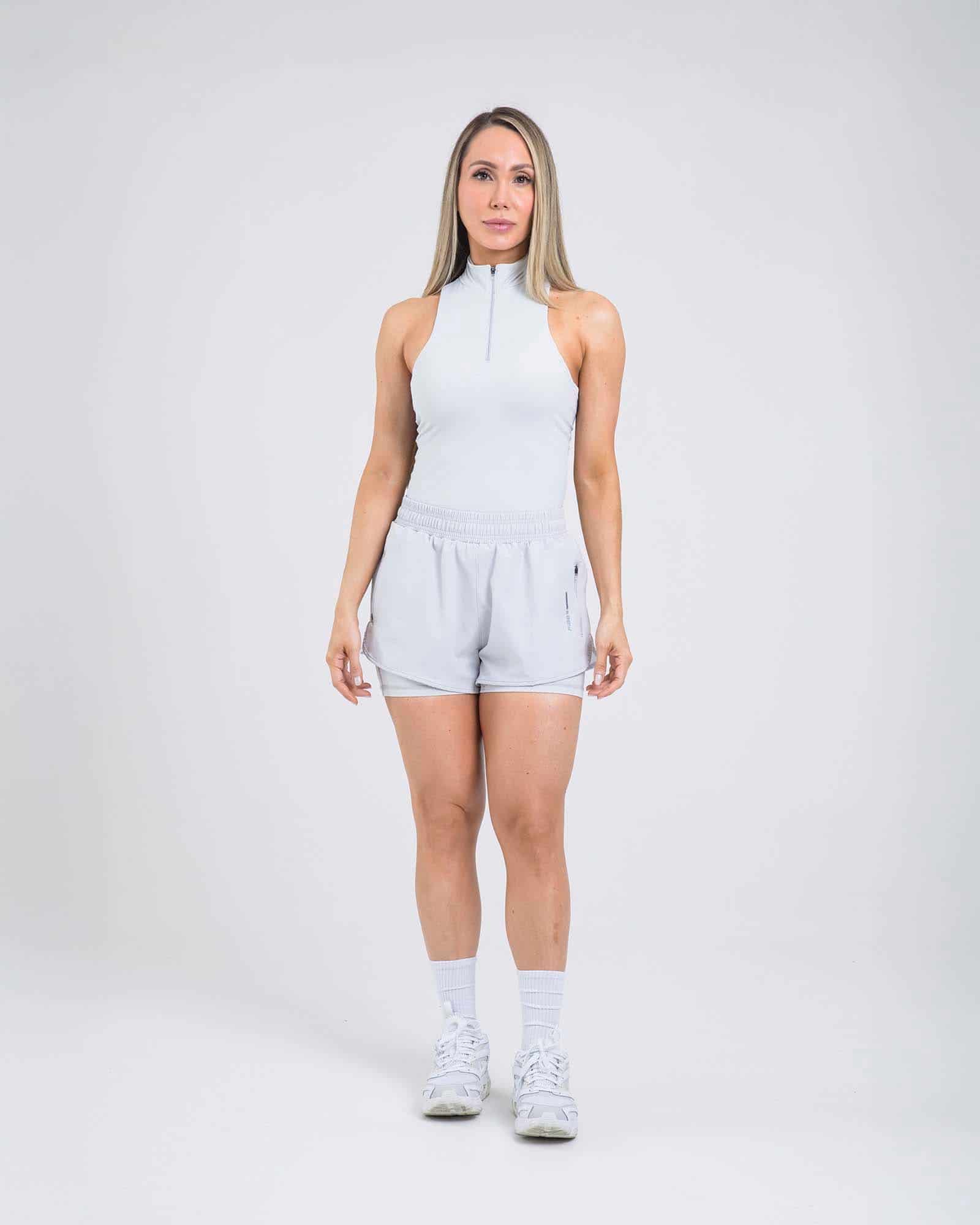 Short running trail dual gris cloud outdoor FIBER - miniatura 1