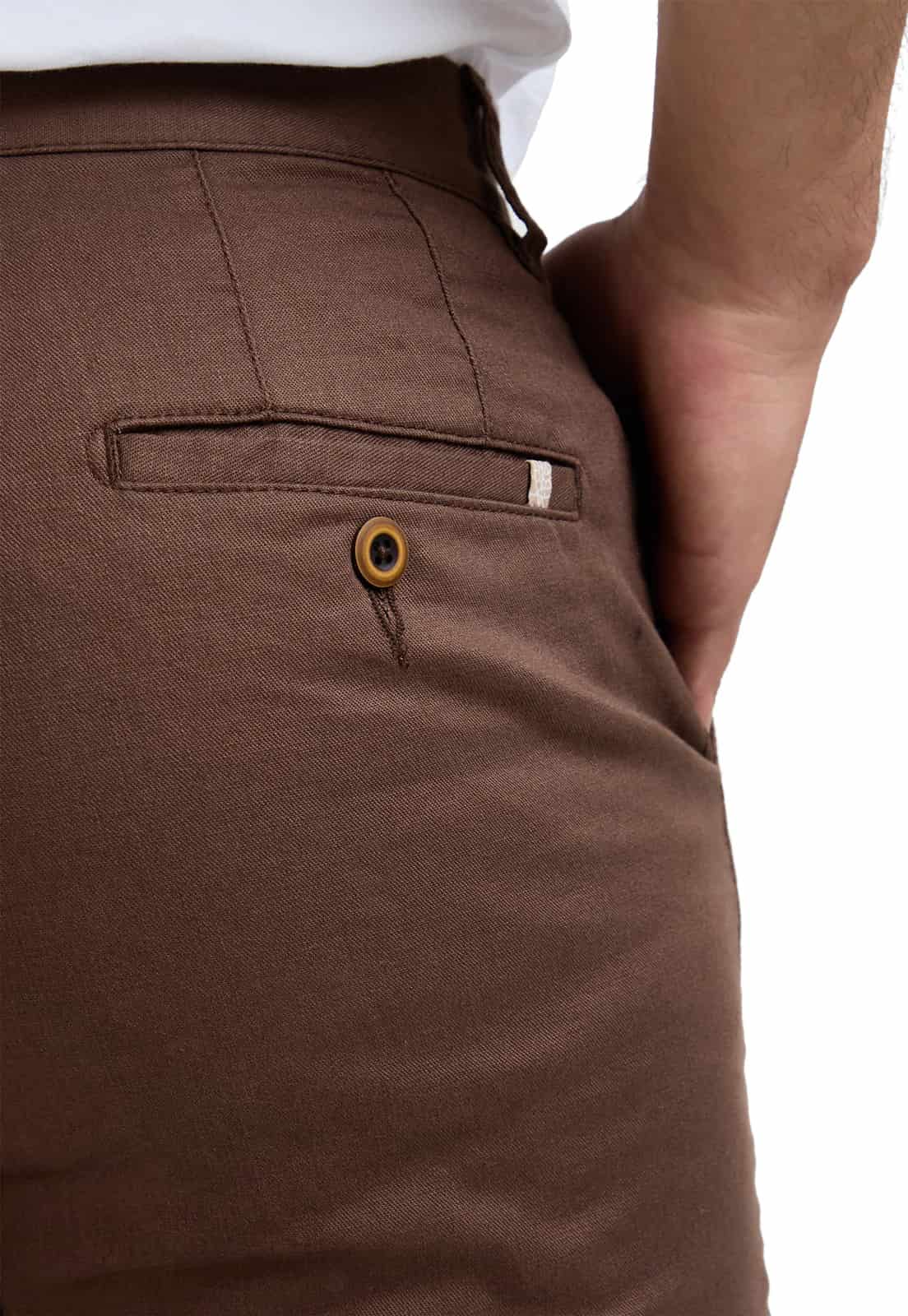 Pantalon dril cafe con spandex - miniatura 9