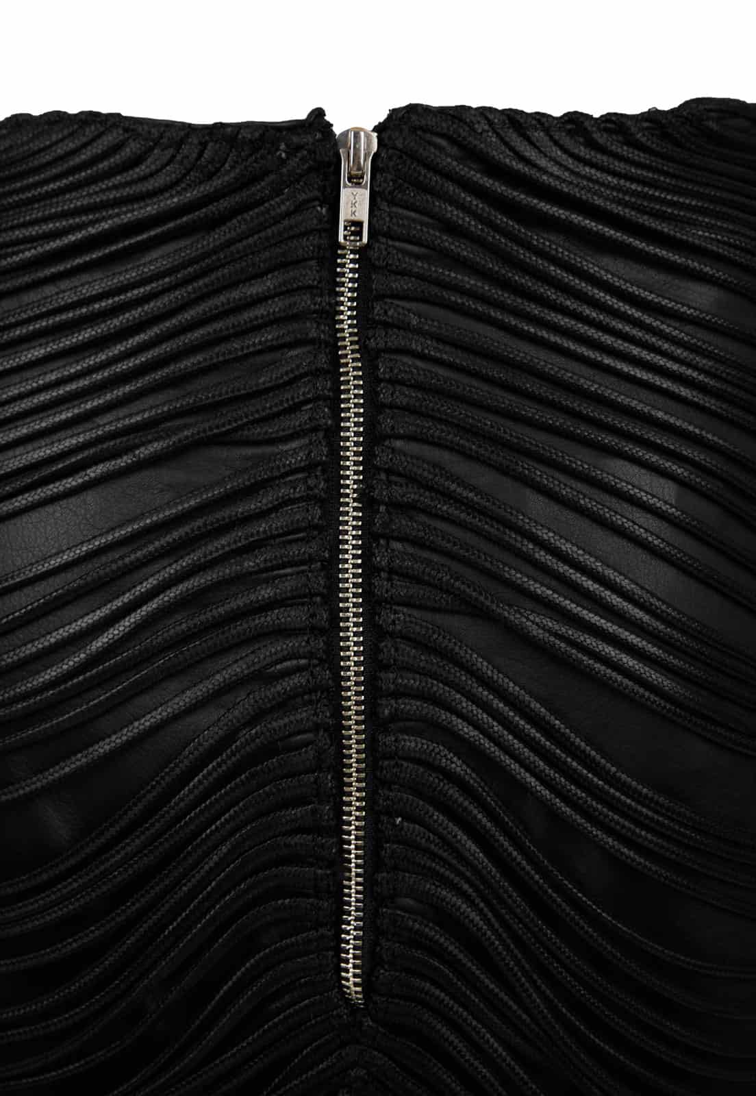 LEATHER SNAKE-LIKE CORD MINISKIRT - miniatura 4