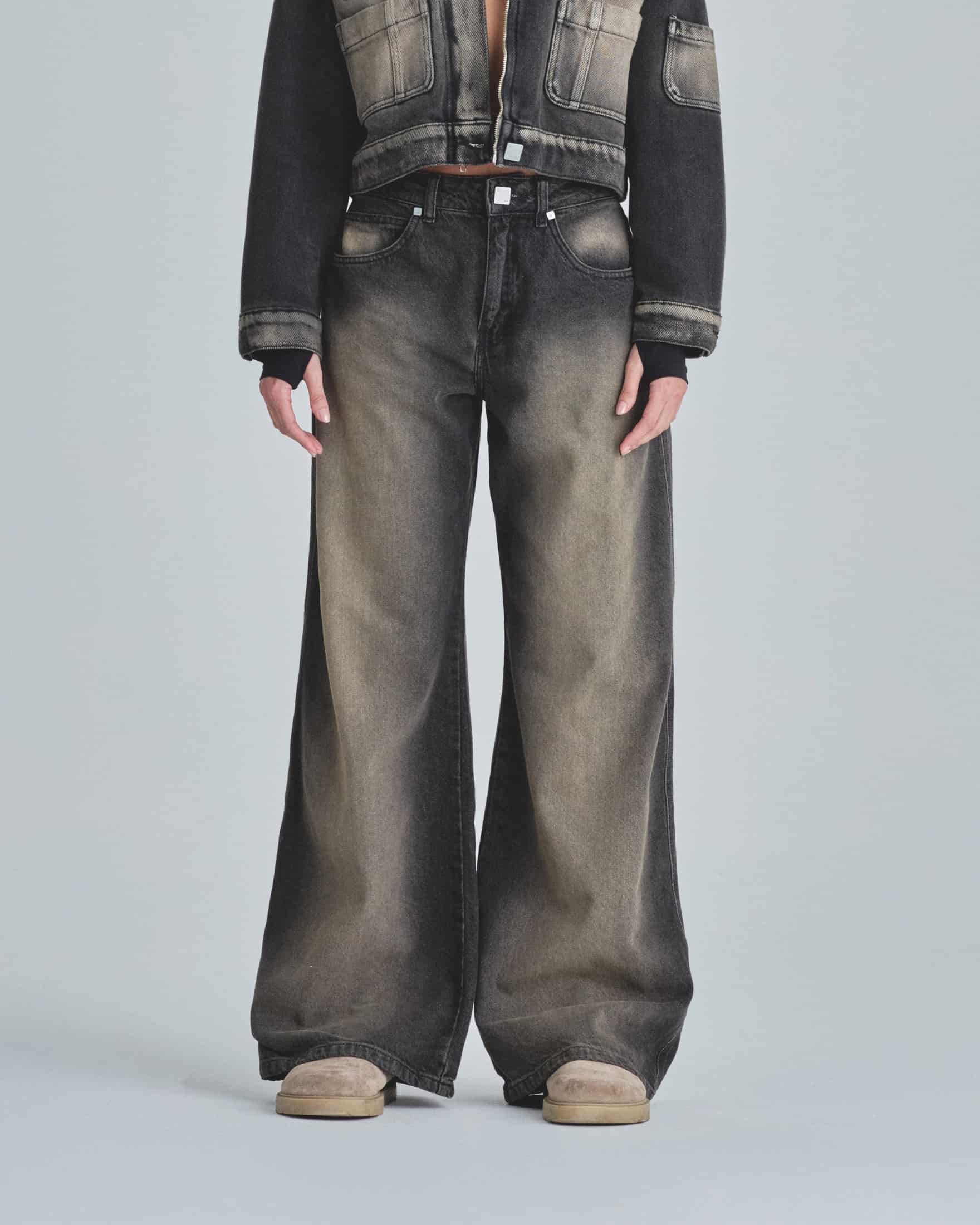 W Line Basic Wide Jeans Dirty Black - miniatura 2