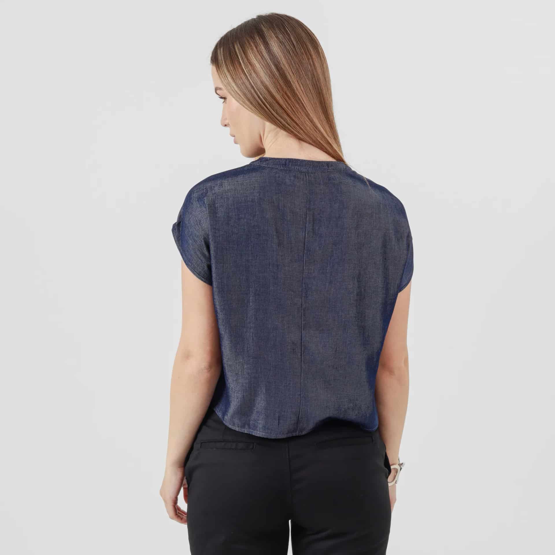Blusa Cuello V Neru Manga Sisa - miniatura 4