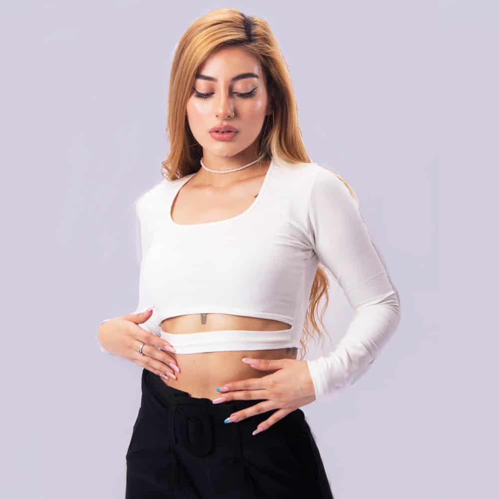 Crop Top Banda Inferior Blanco - miniatura 1