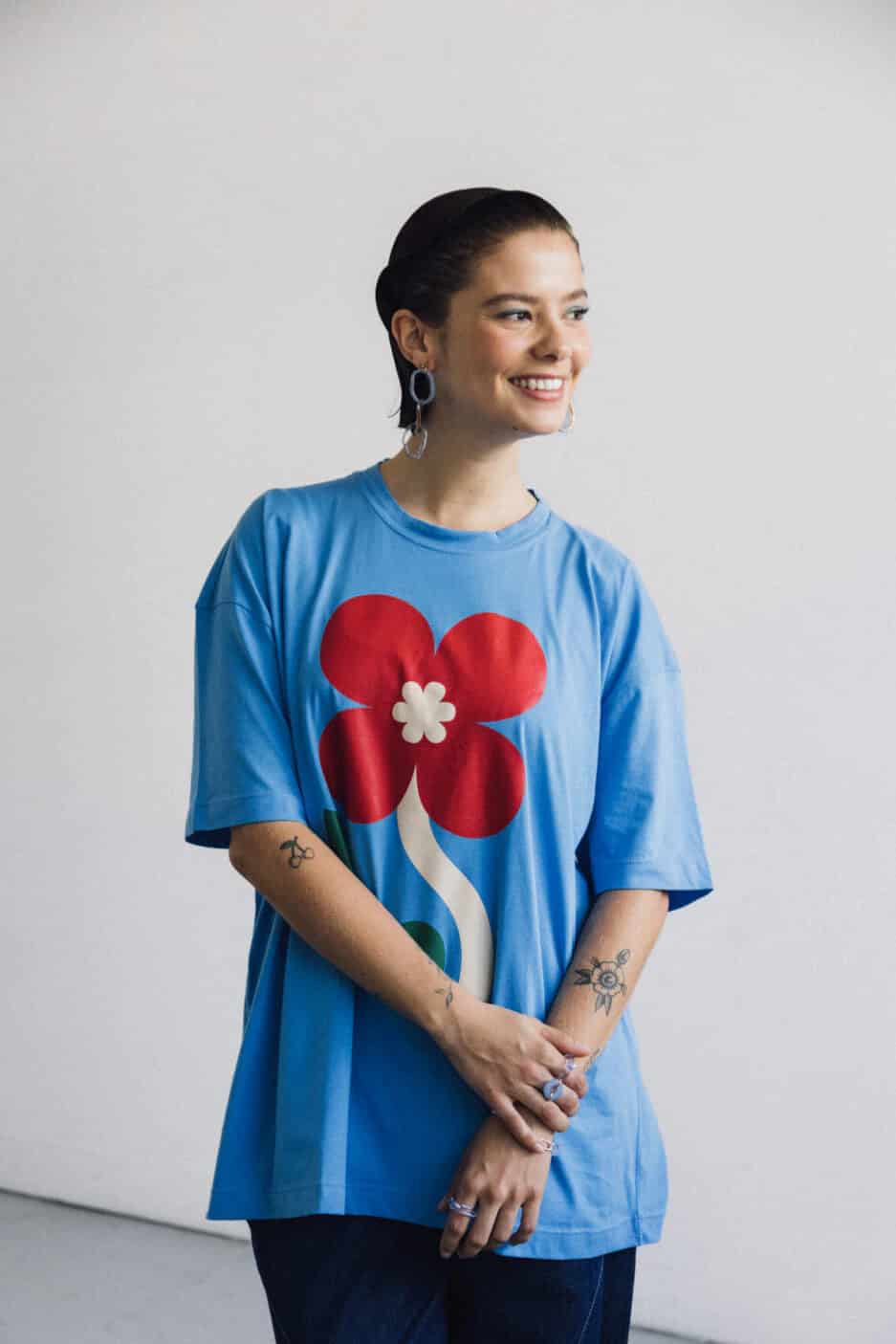 T-shirt Oversize Hibiscus - miniatura 2