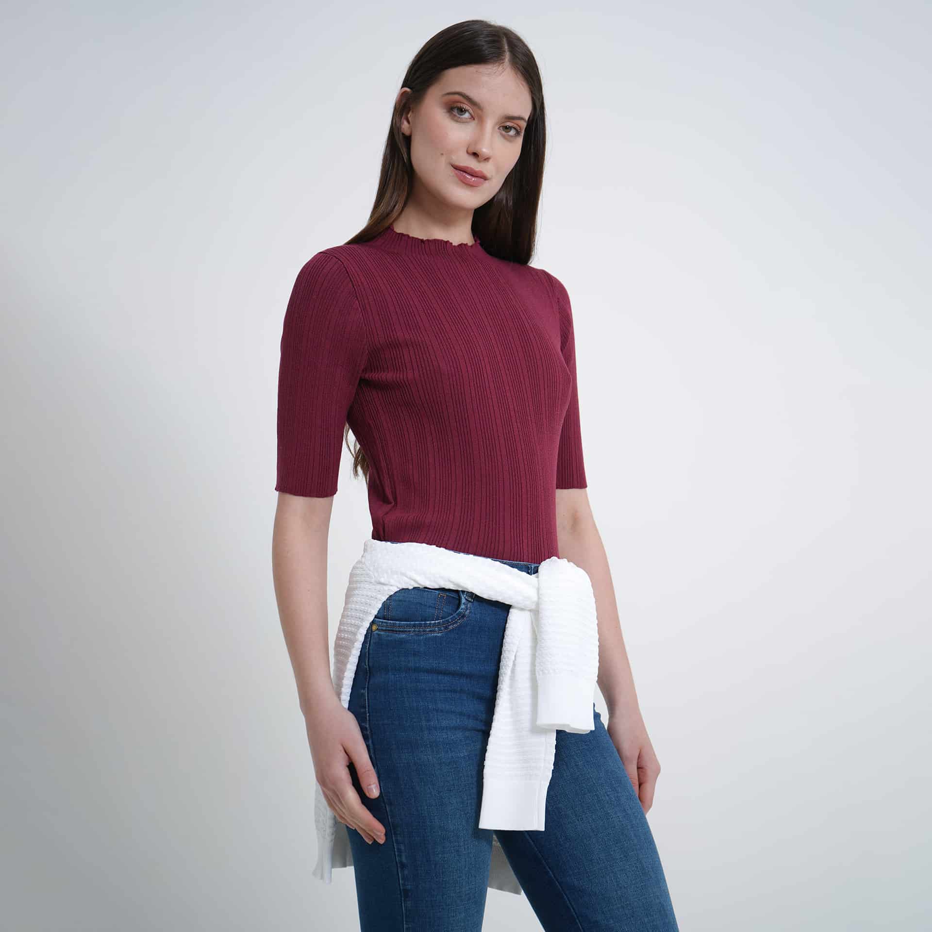 Sweater cuello alto manga al codo - miniatura 9