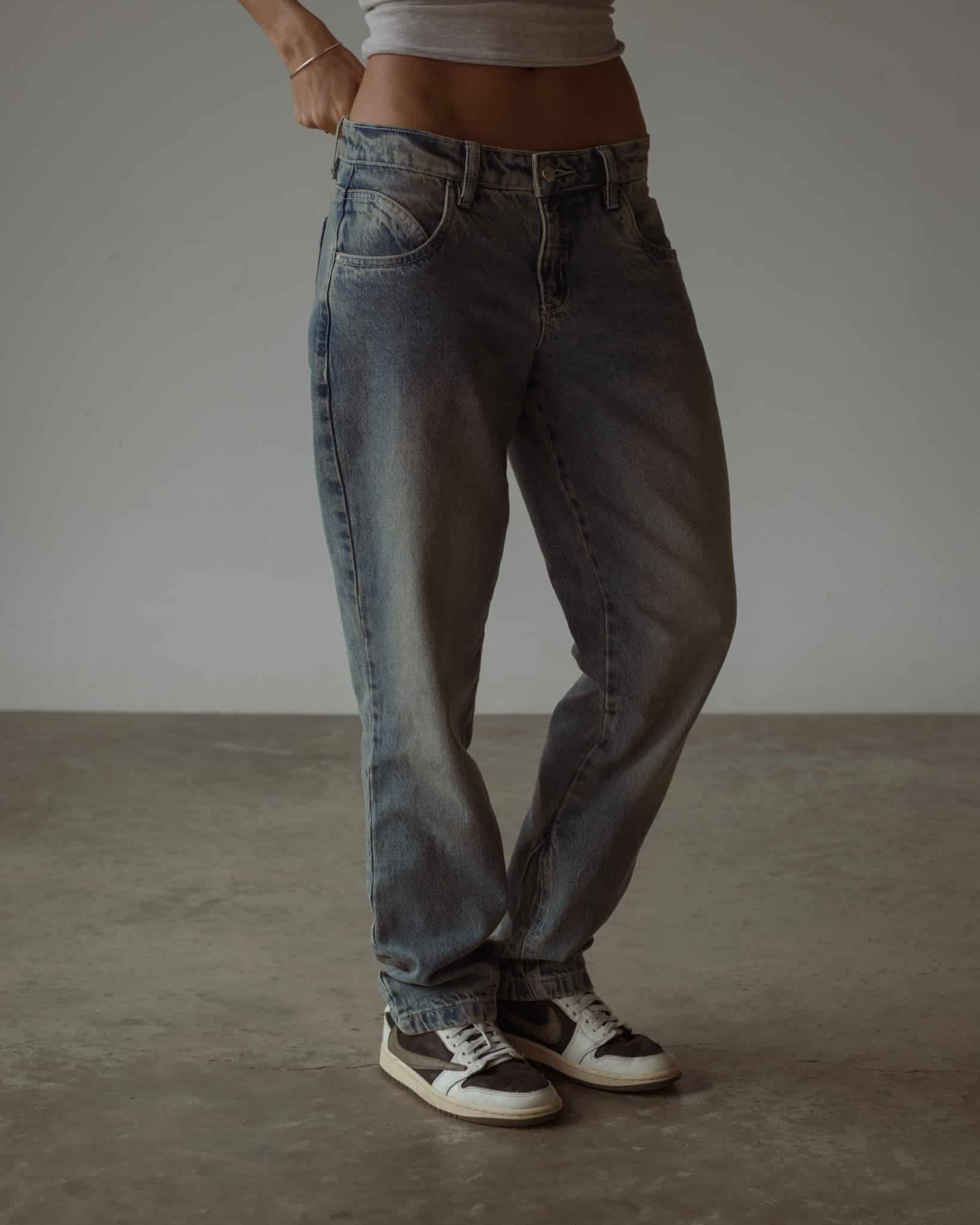 LOW STRAIGHT JEAN - MEDIUM DIRTY BLUE - miniatura 1