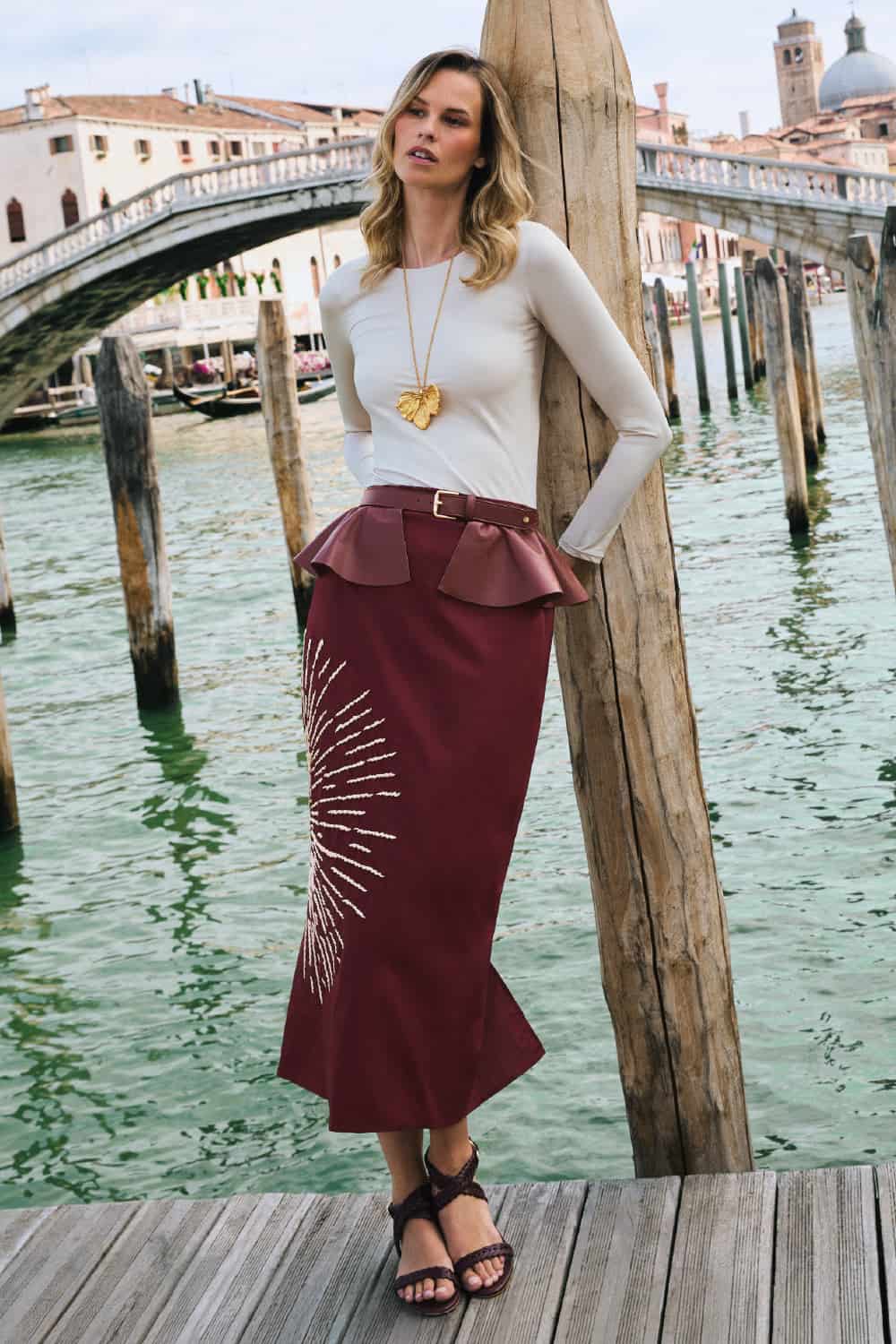 Falda venecia vinotinto - miniatura 1