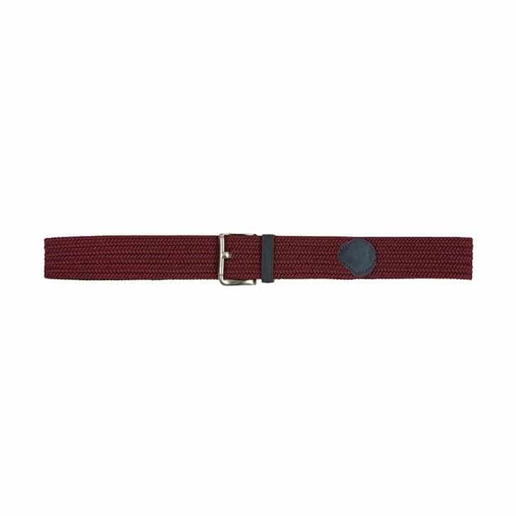 Men's braided elastic burdeos belt - miniatura 4