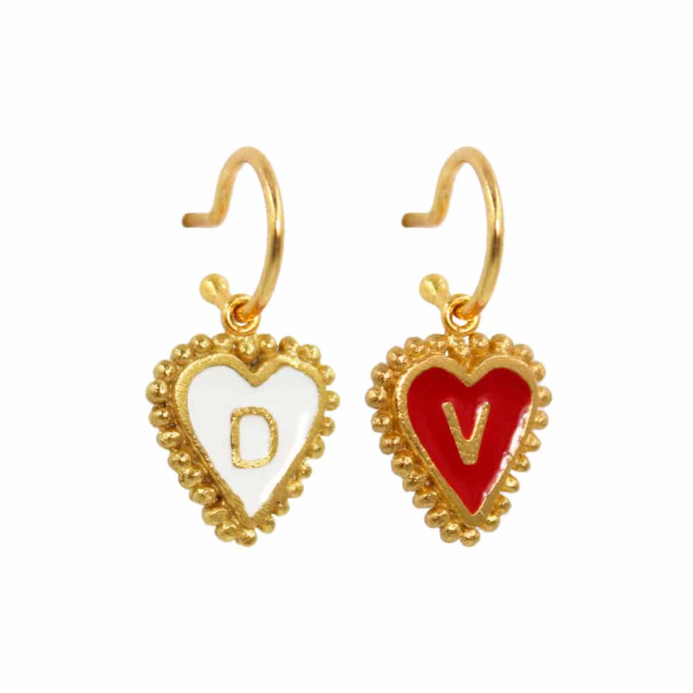 PreOrder Baby Hoops 9mm Letra Heart Plata - miniatura 46