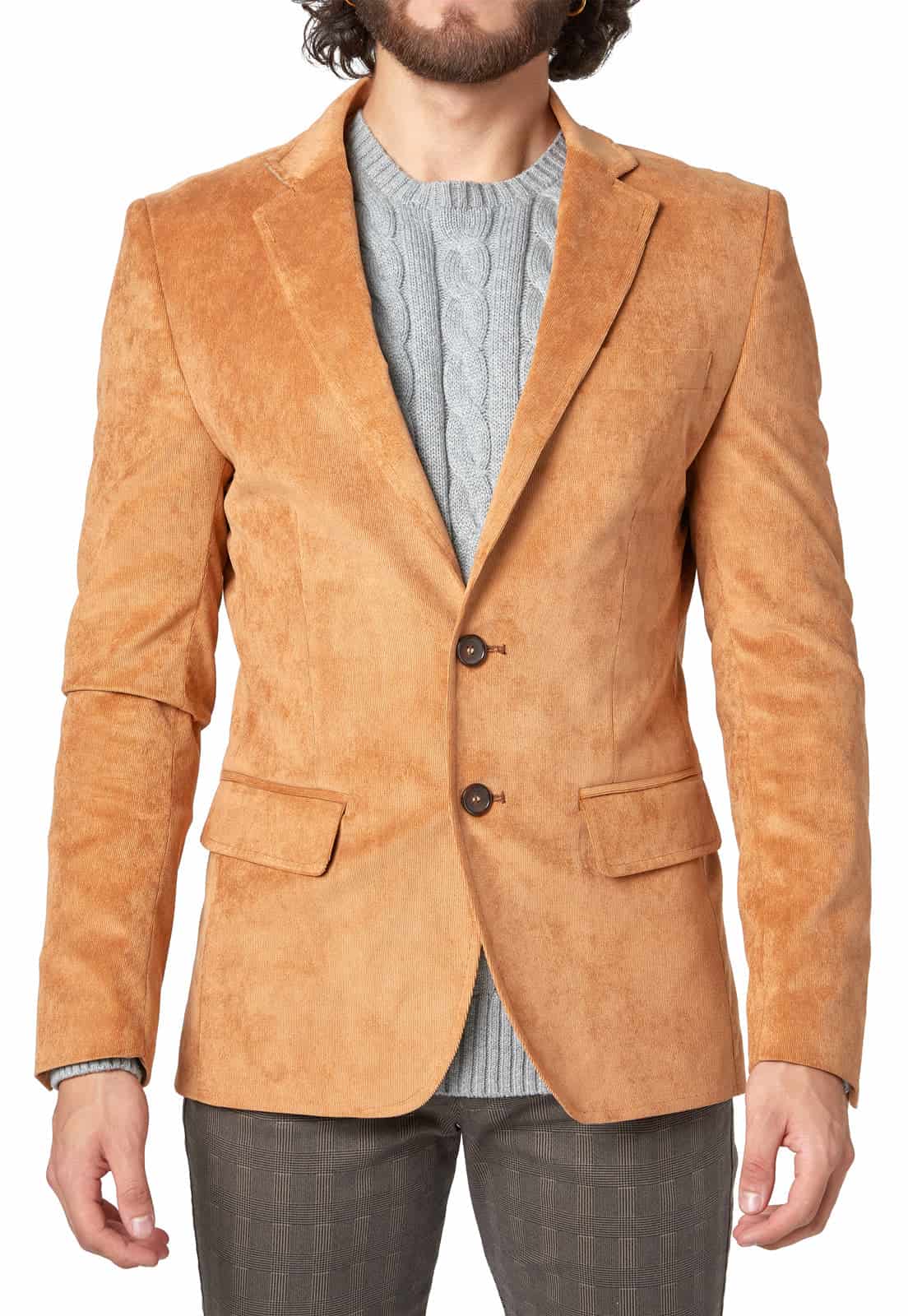 Blazer clásico pana camel. - miniatura 9