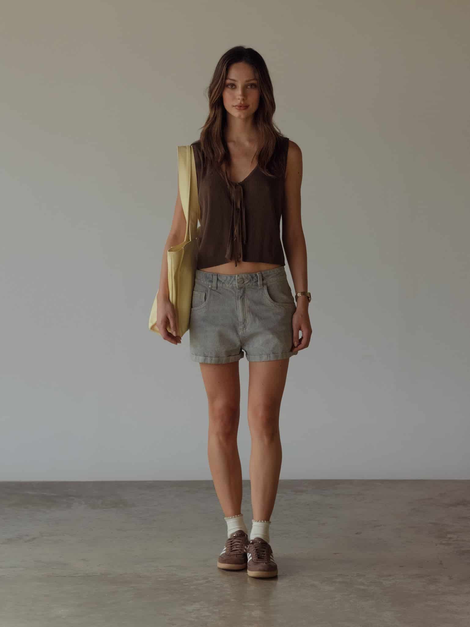 LOW RISE DENIM SHORT  - DIRTY ICE BLUE - miniatura 9