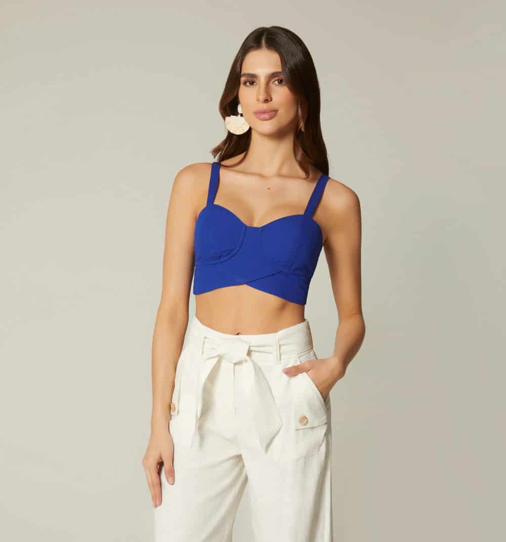 Blusa crop de tiras con amarre - miniatura 3