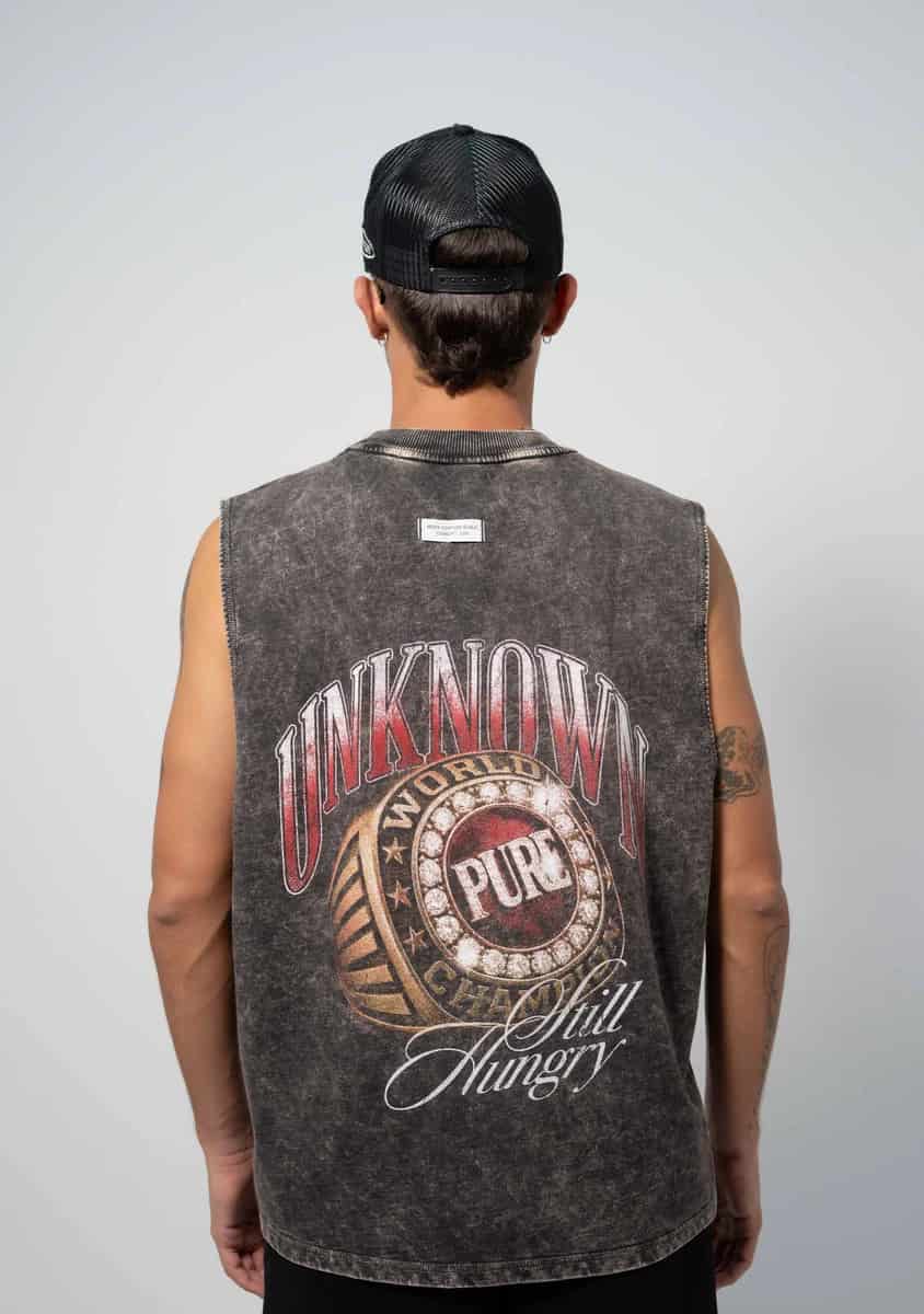 Still Hungry Washed Gray Tank Top - miniatura 6
