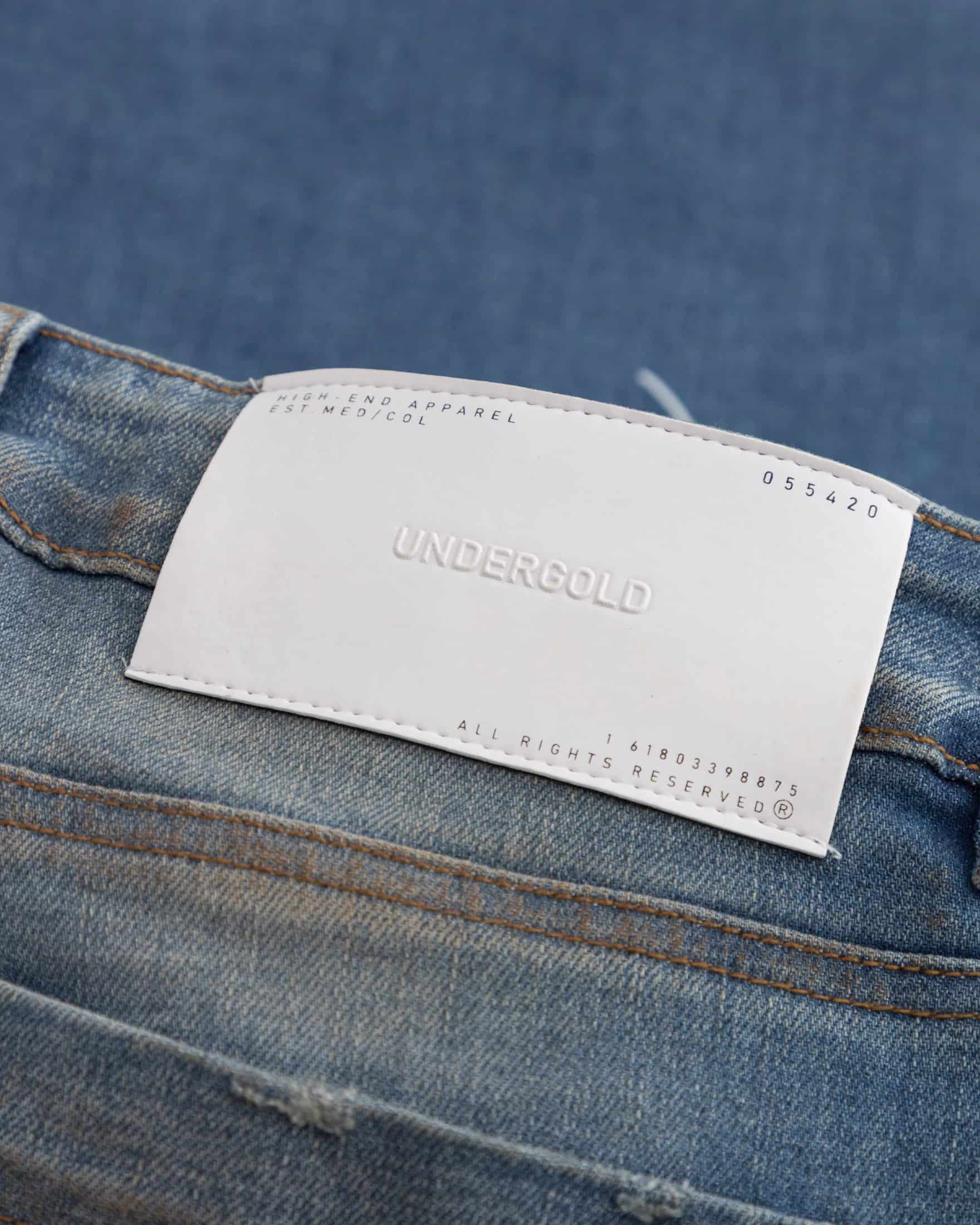 W Stardust Undgld Studio Flare Jeans Mechanic Blue - miniatura 6