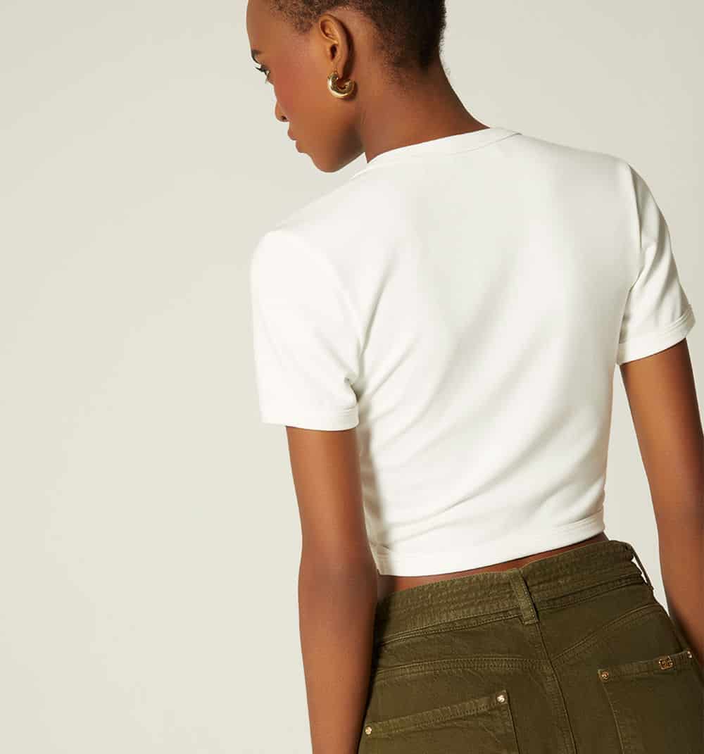 Blusa manga corta  con bordado - miniatura 5