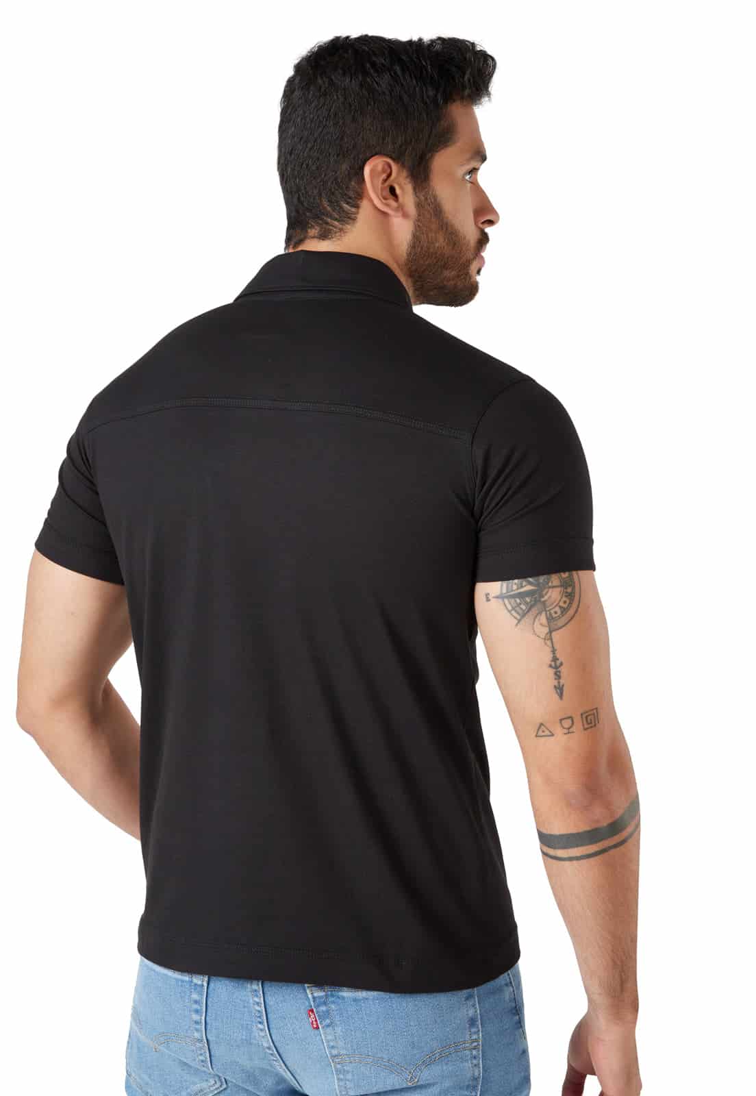 Camiseta tipo polo negra - miniatura 2