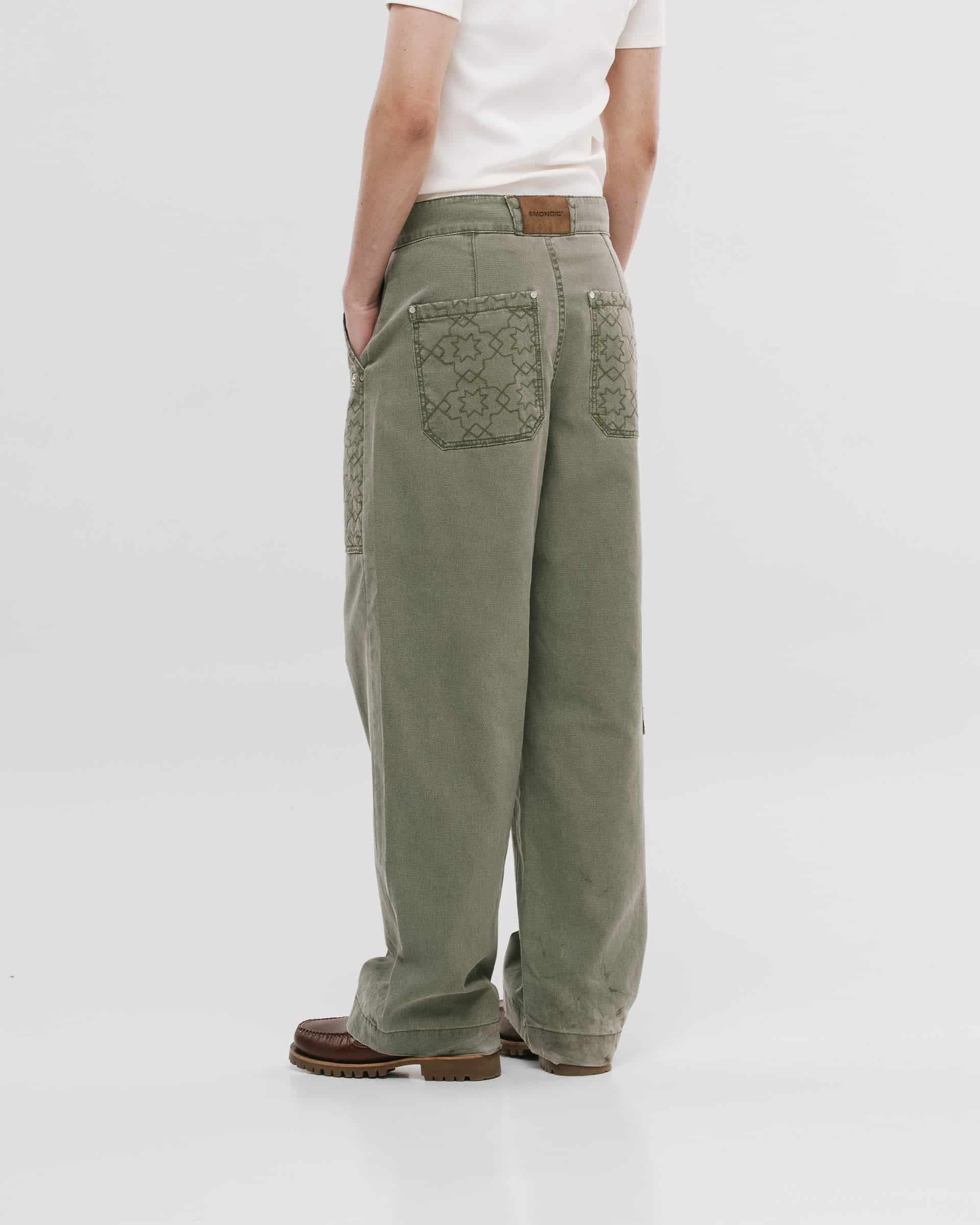 Wide Fit Chore Pants - Verde Oliva - miniatura 4