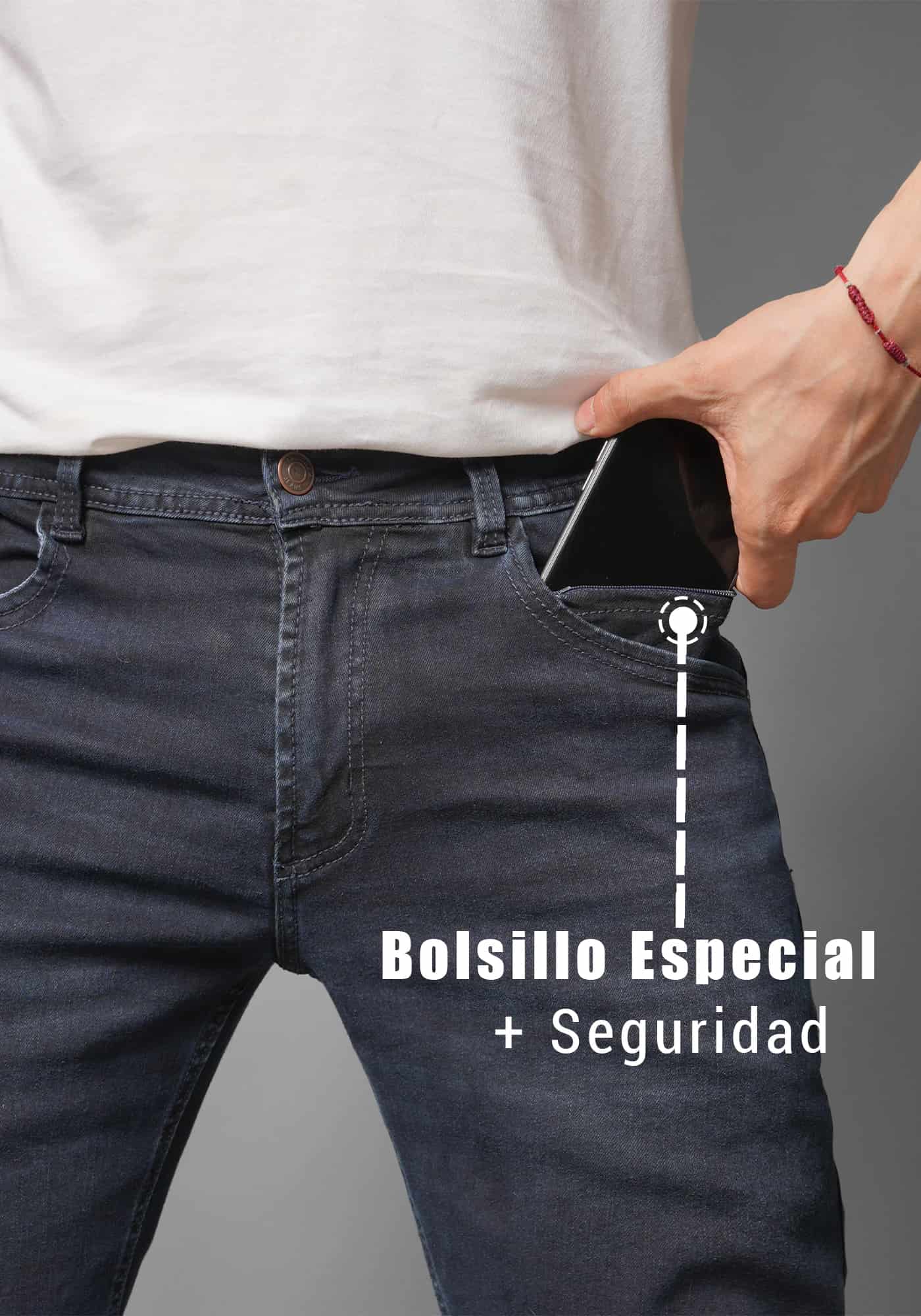 Jean para Hombre en Tono Azul Oscuro marca Thunder - miniatura 3