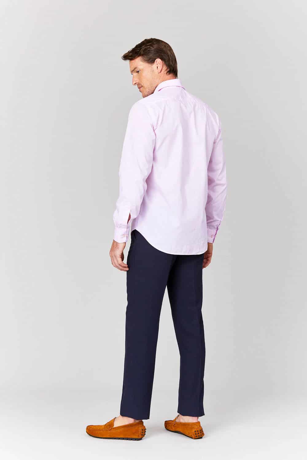 Men's cotton shirt pink muslin - miniatura 2