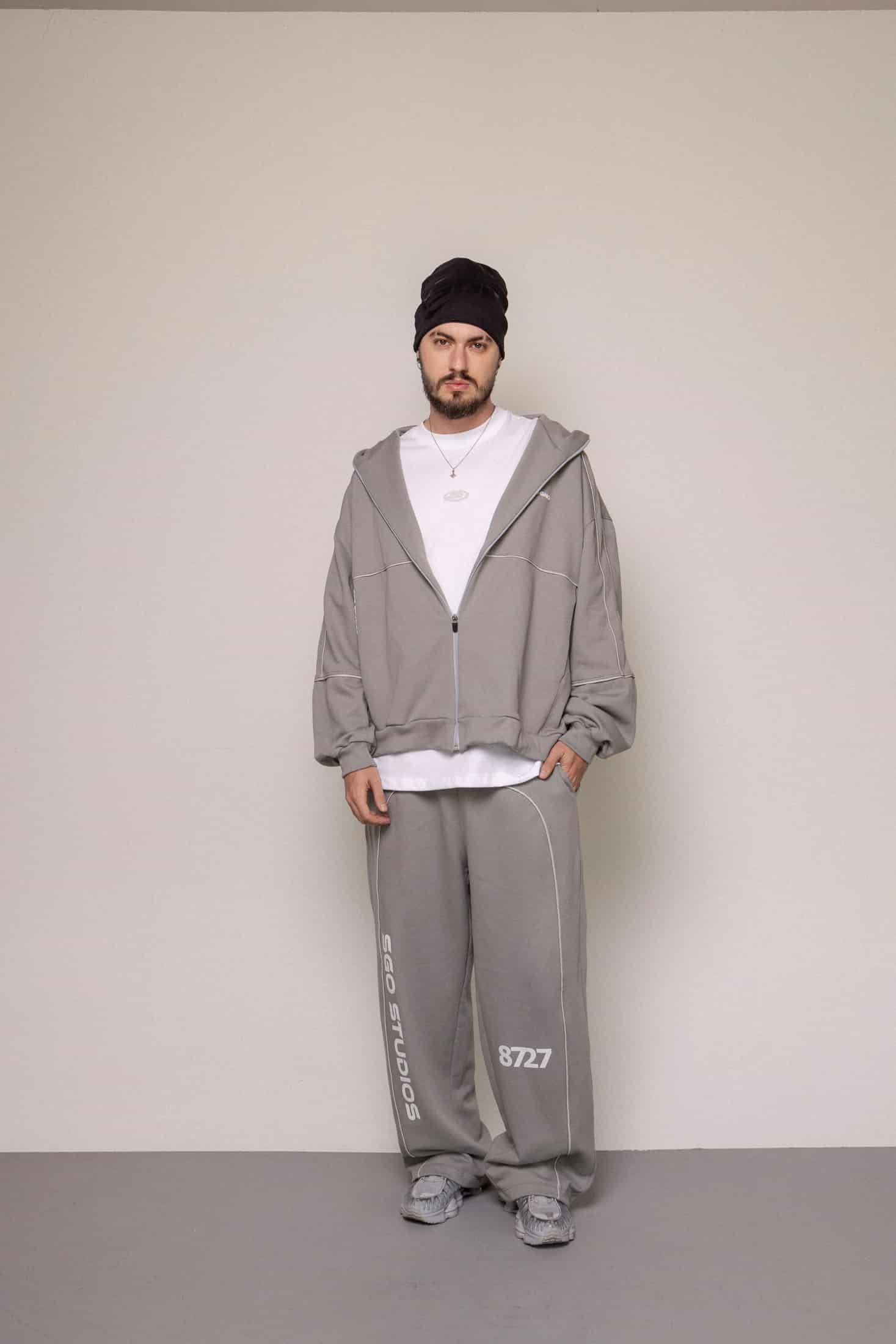 SET HOODIE Y SUDADERA 87/27-GRIS - miniatura 1