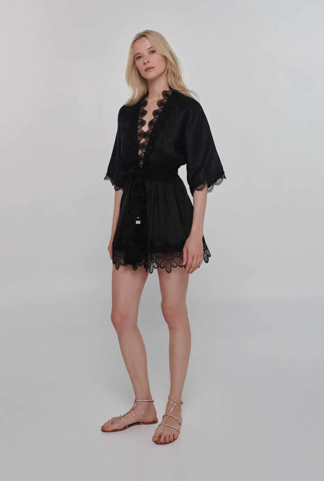 GABRIELLA KIMONO BLACK - miniatura 1