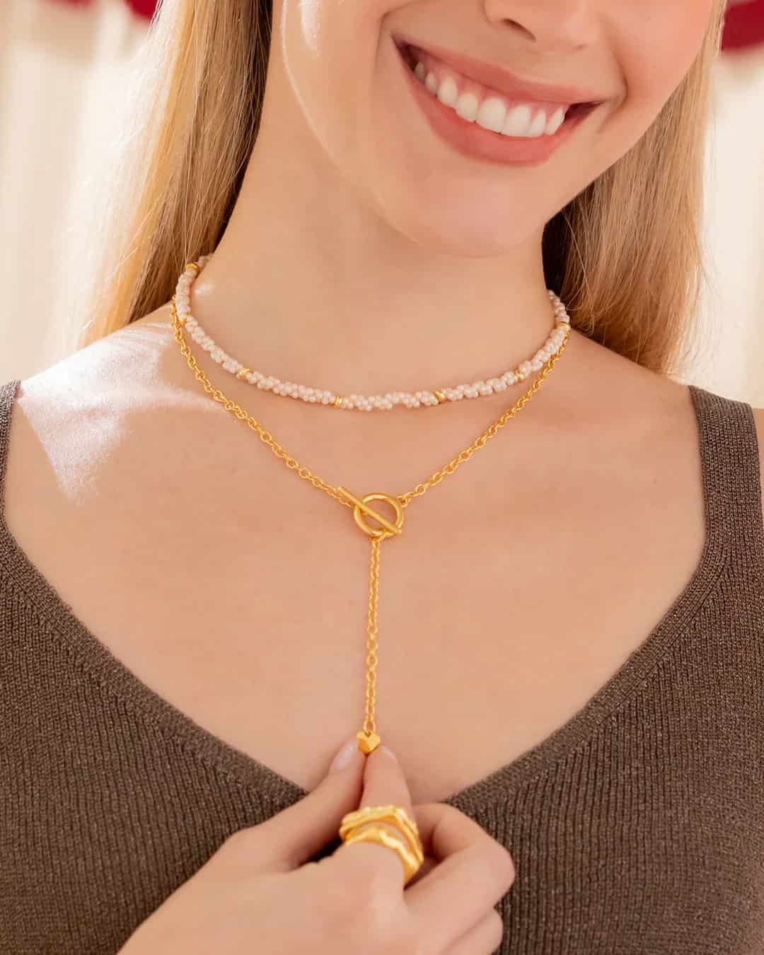 Set X2 Collar Corbatín Corazón Candado + Aretes - miniatura 4