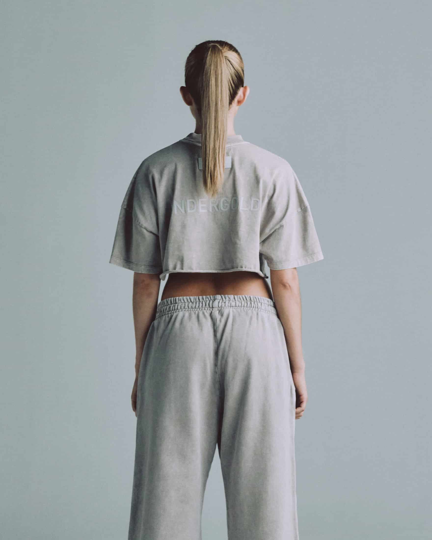 Line Logo Crop Top Washed Gray - miniatura 5