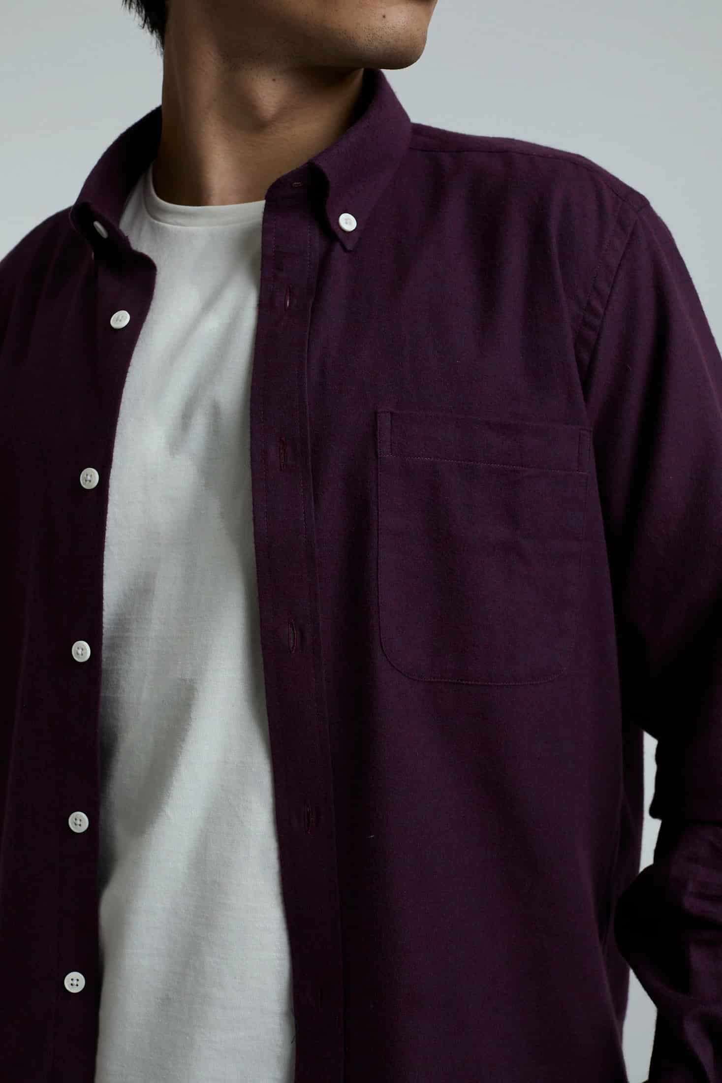 Camisa twill vinotinto - miniatura 5