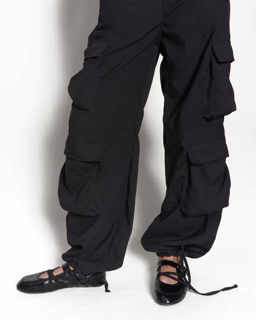 BLACK PARACHUTE PANTS - miniatura 7