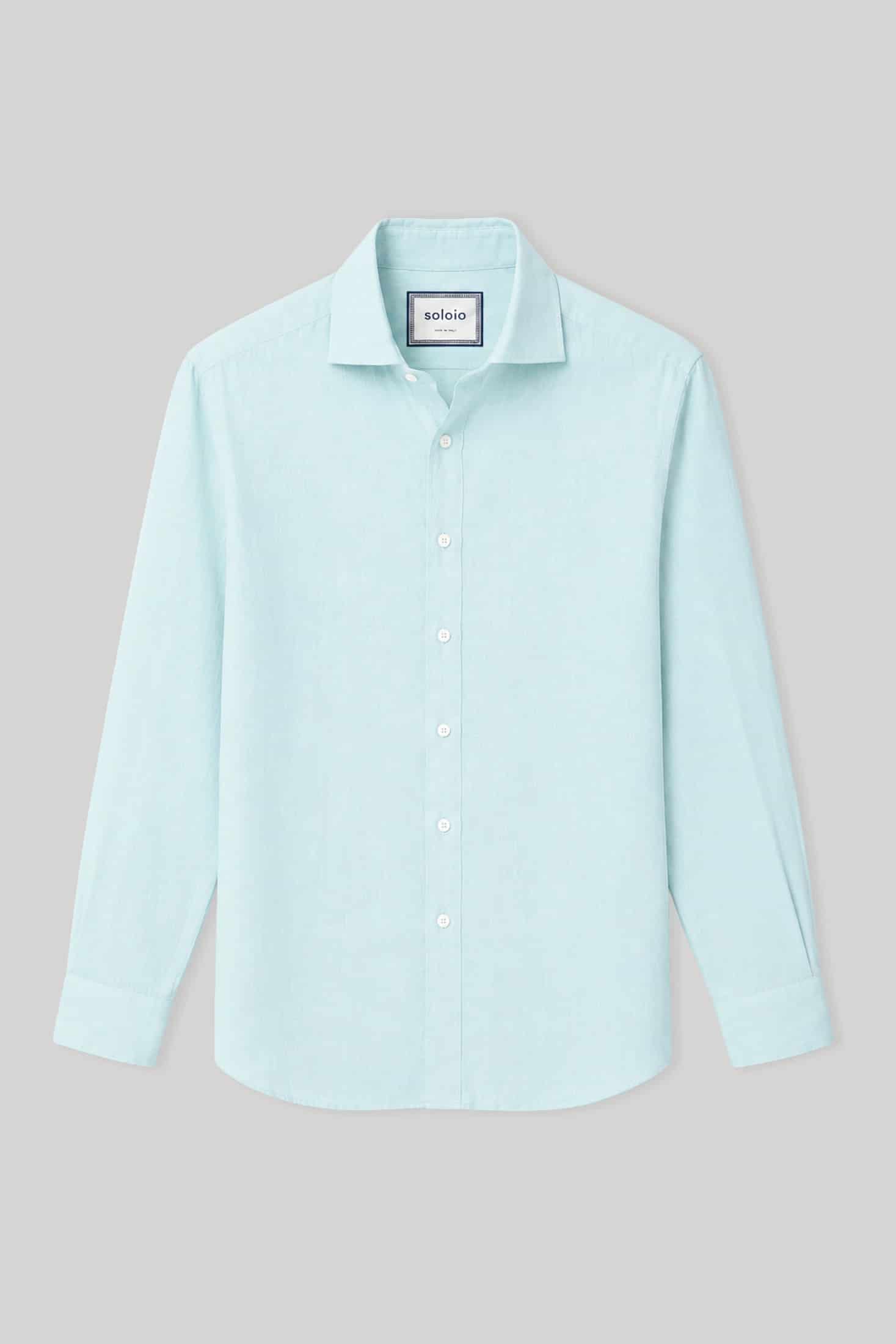 Men's linen shirt ice blue - miniatura 4