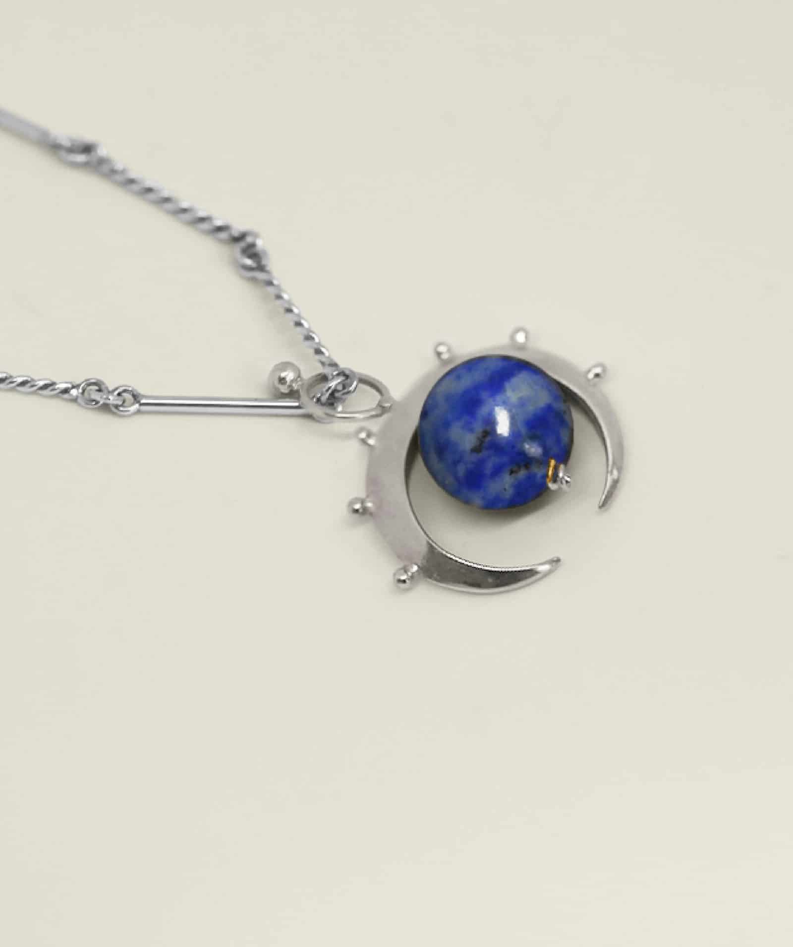 Crescent Pendant Lapis Silver - miniatura 1
