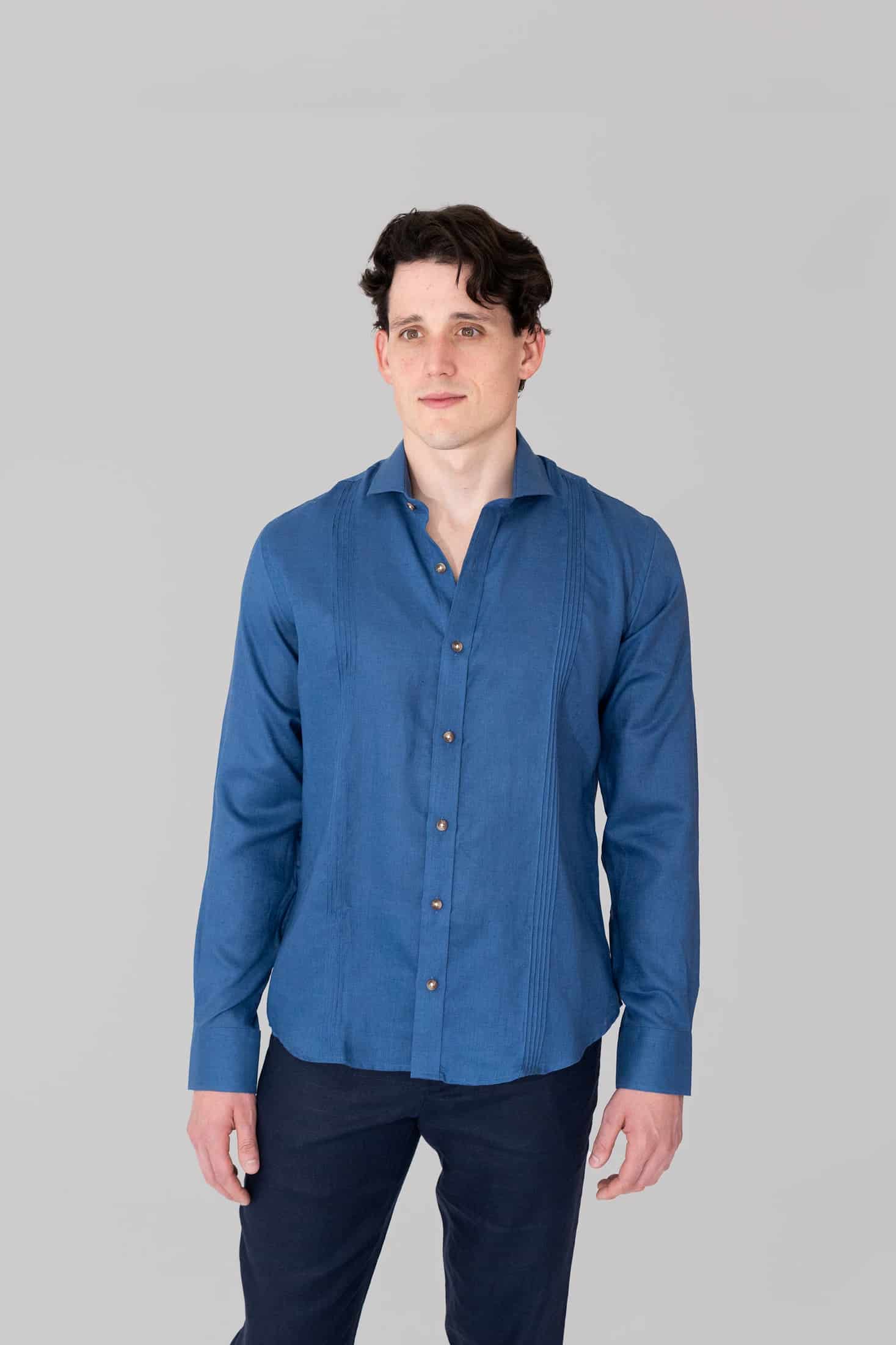 Guayabera 100% Lino Cuello Francés - miniatura 4