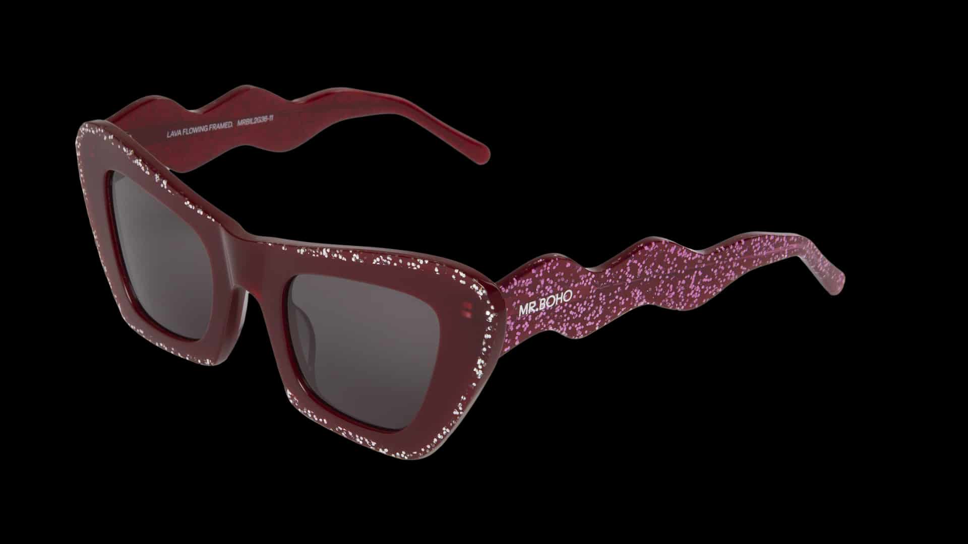 GARNET - LAVA FLOWING FRAMED WITH CLASSICAL LENSES - miniatura 4