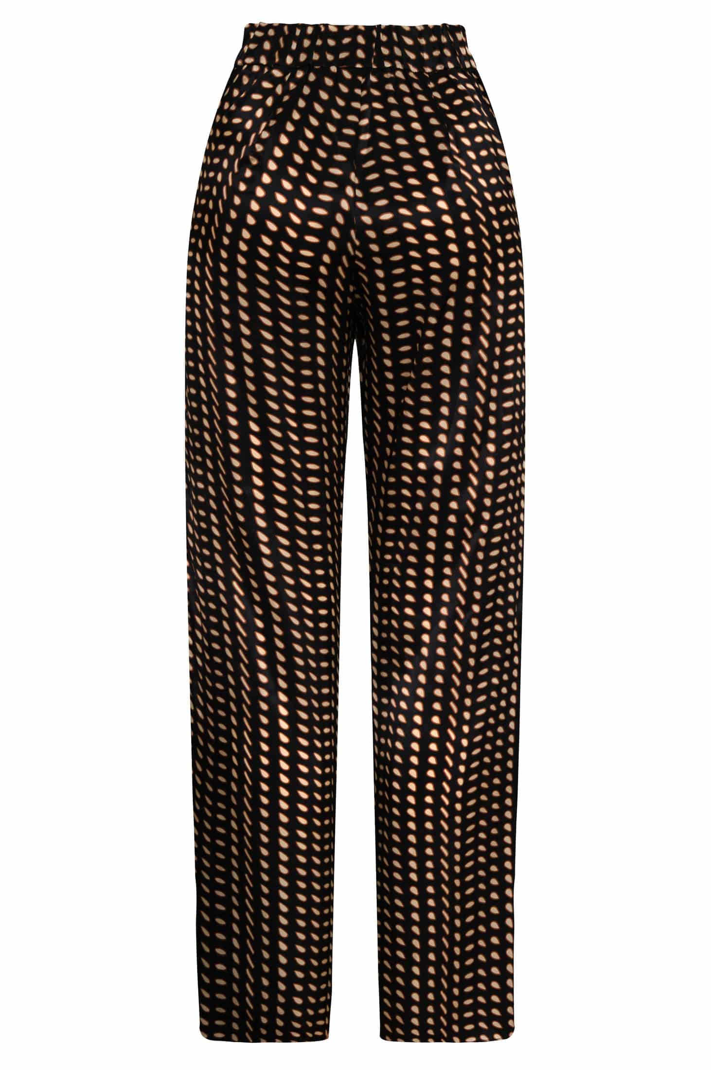 Santo Tomás Satin Silk Pants / Black & Ivory Seeds - miniatura 3