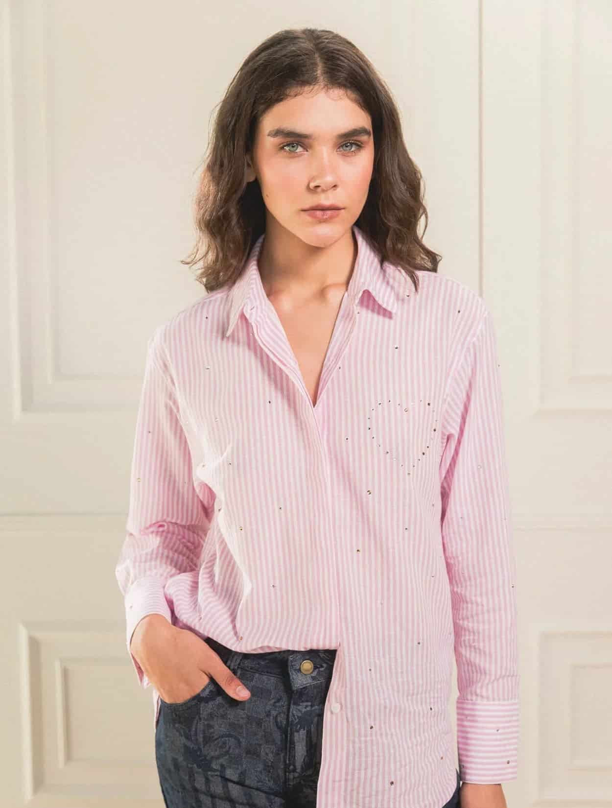 CAMISA SHINY HEART HOT PINK - miniatura 1
