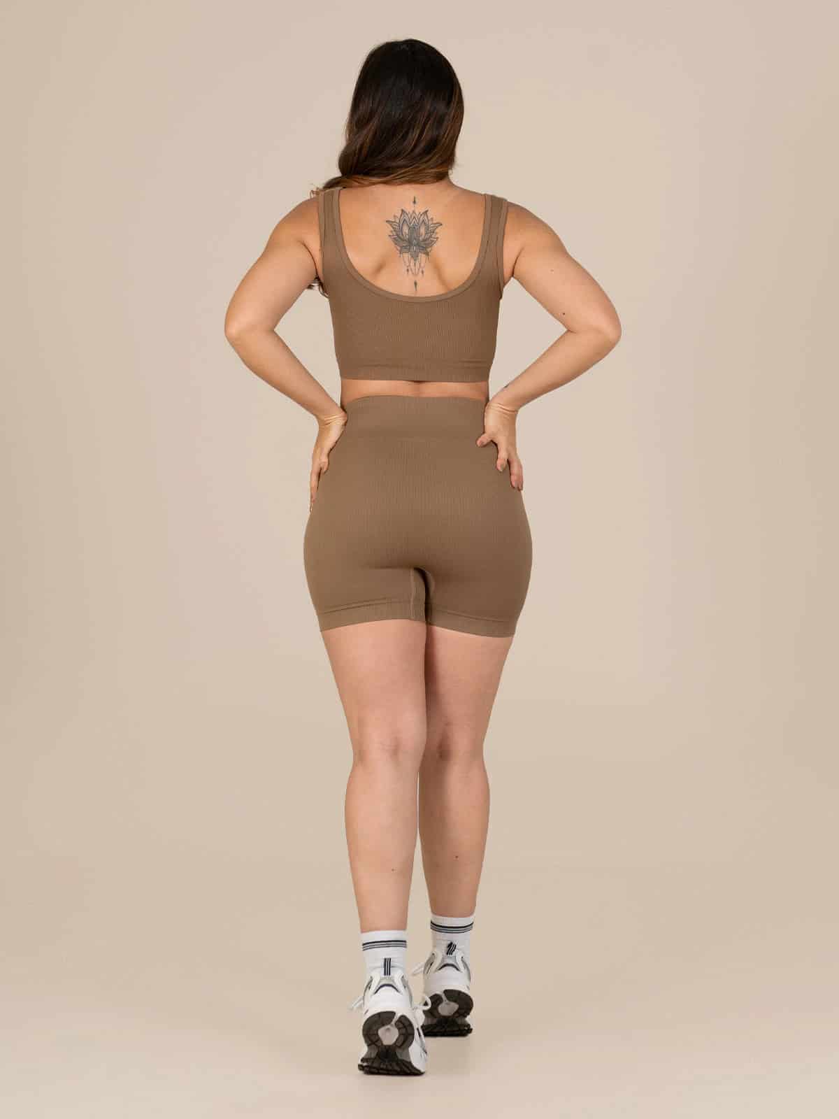 Ela short set seamless cafe claro - miniatura 3