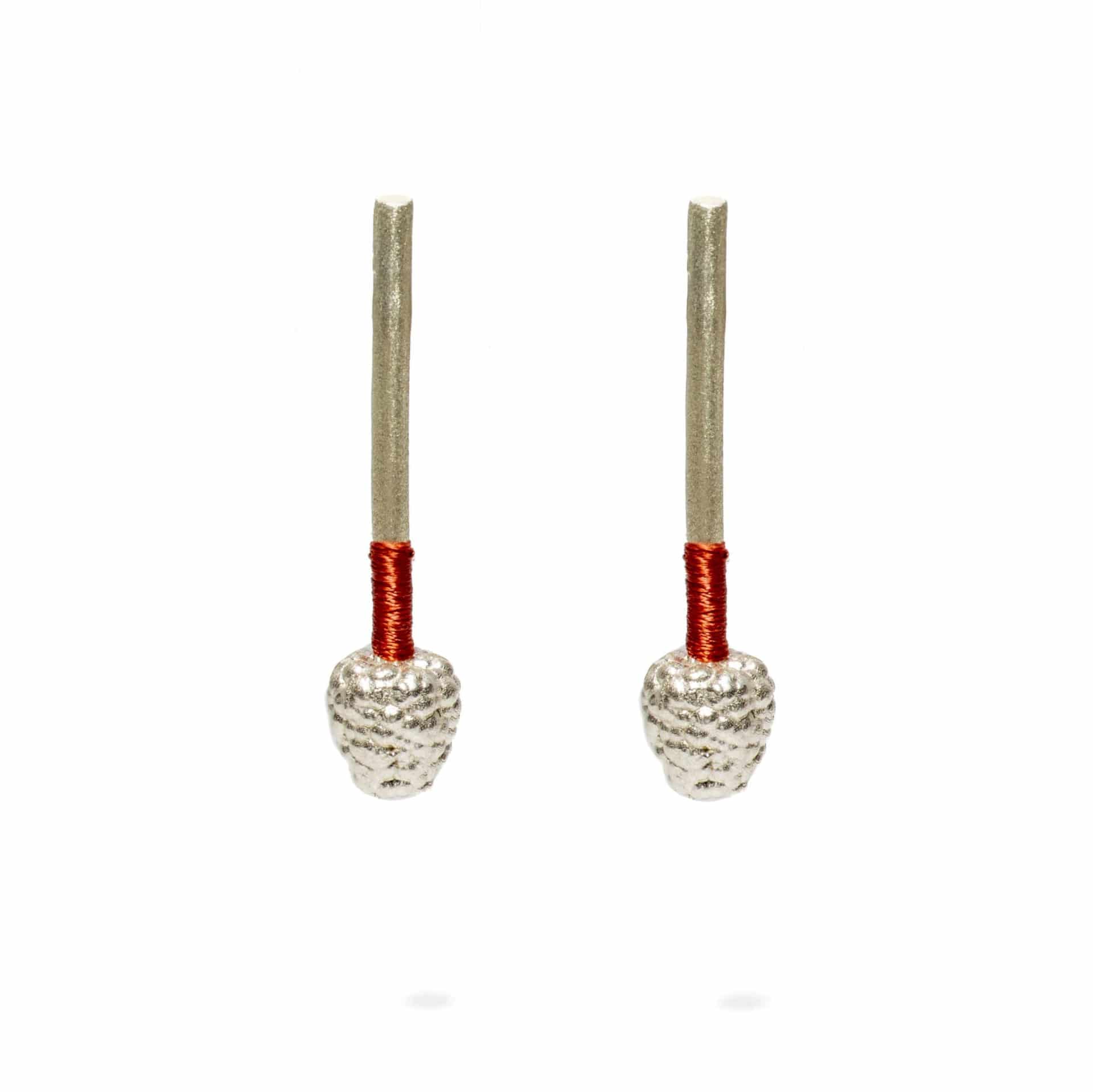 Blackberry Cane Earring Silver - miniatura 1