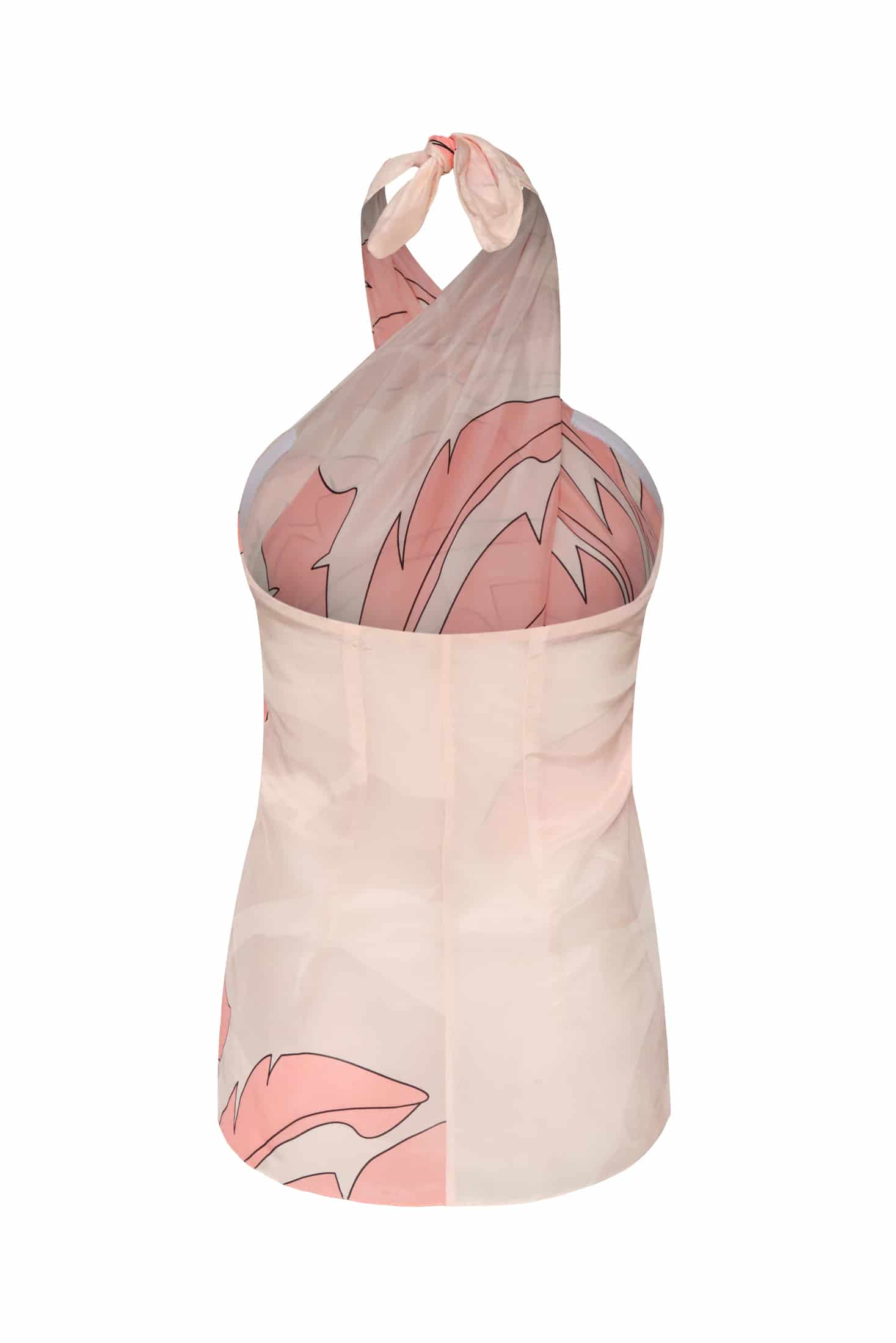 Cayetana Silk Crepe Blouse / Peach Palms - miniatura 3