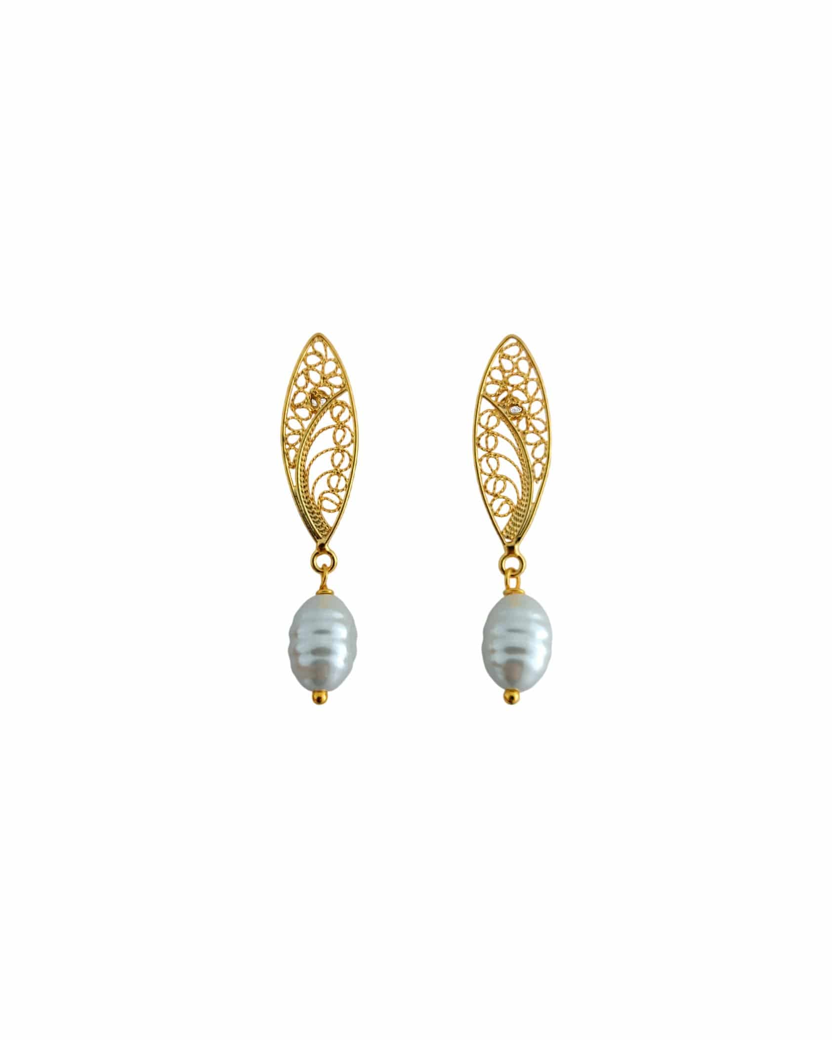 Aretes filigrana y perla Belinda - miniatura 1
